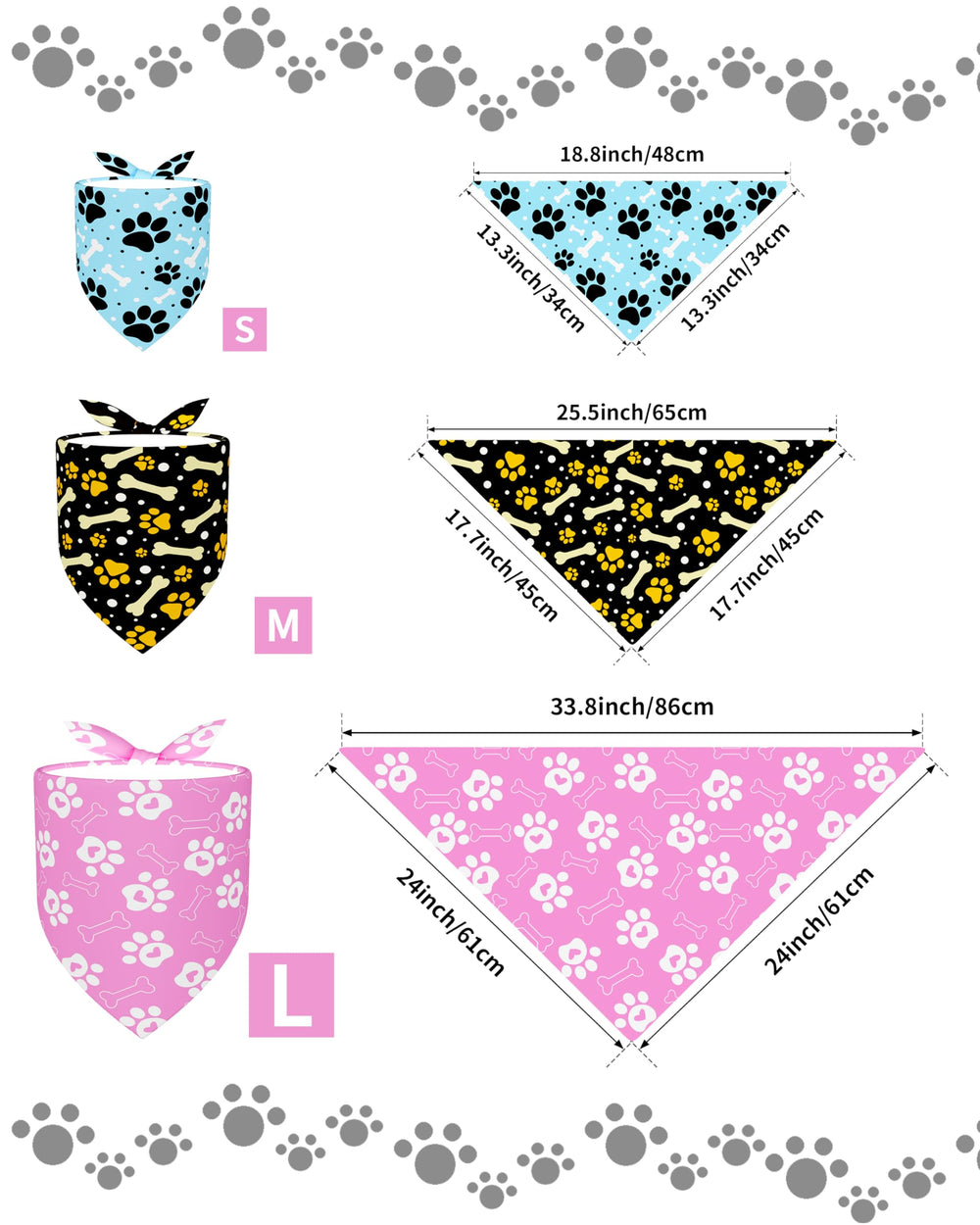 PET SHOW bandana sans couture pour chien, motif patte, pratique et léger.