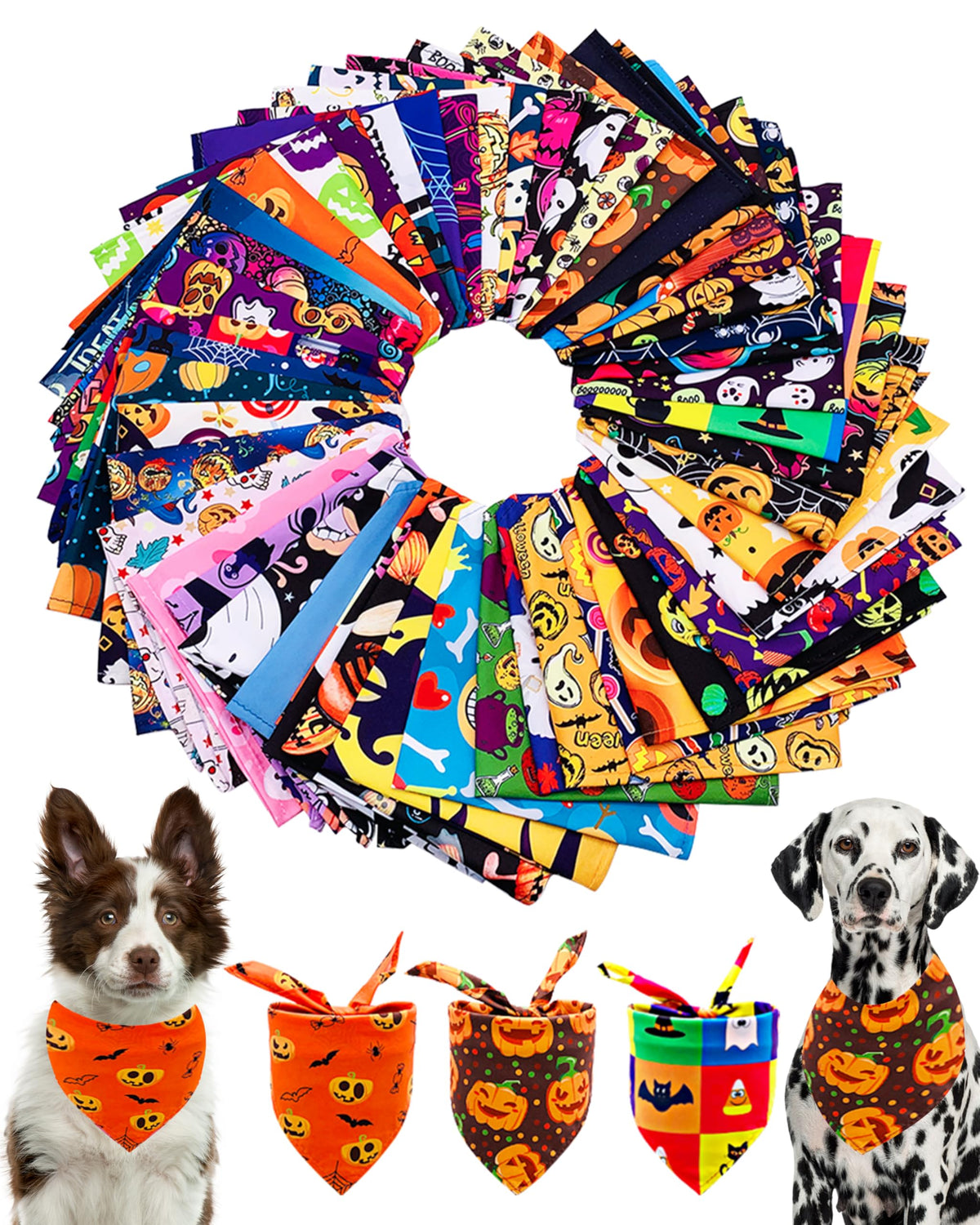 PET SHOW bandana fantôme: accessoire festif pour des photos mémorables et des balades joyeuses.