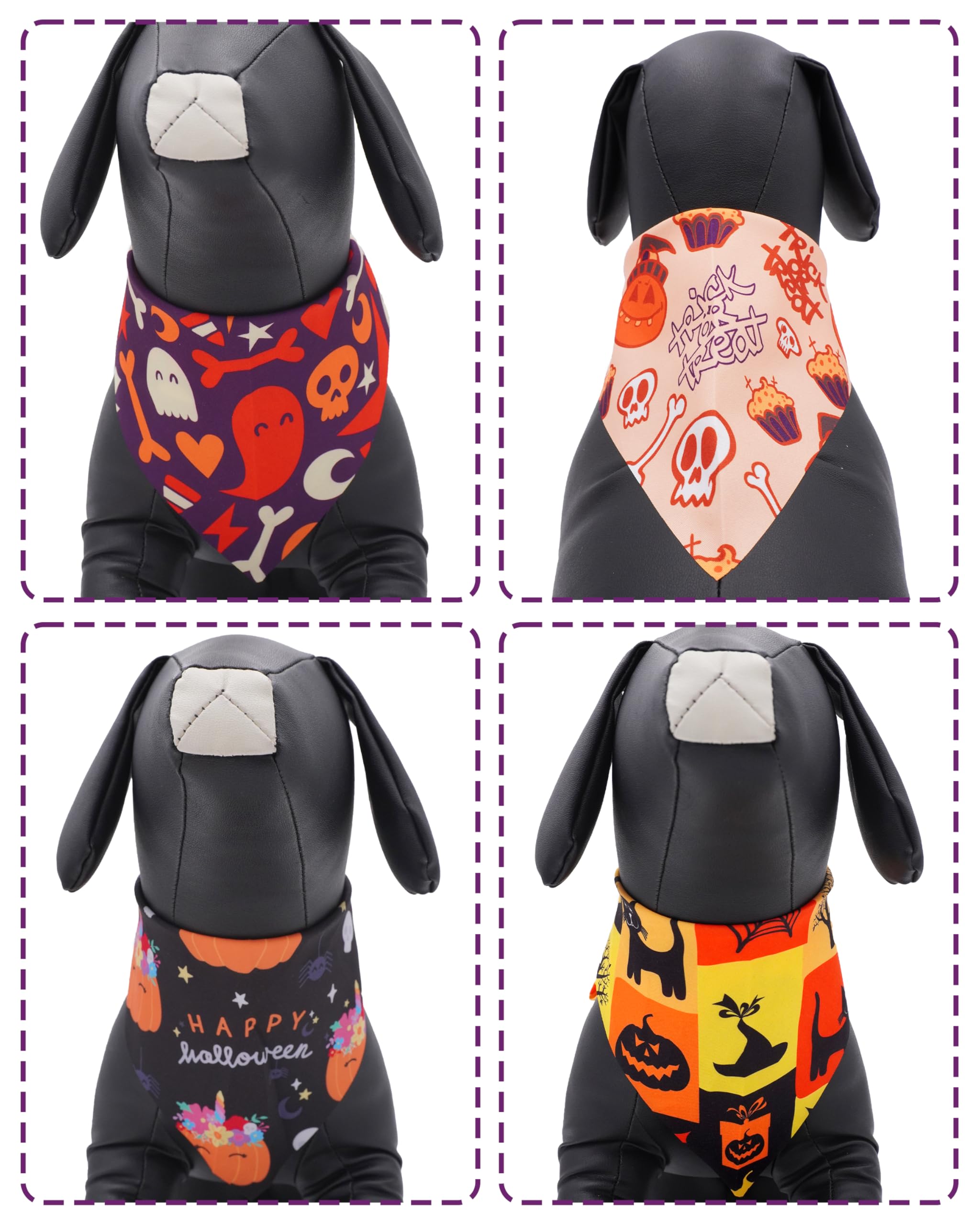 Bandana Halloween PET SHOW motif carreaux pour chien — designs variés.