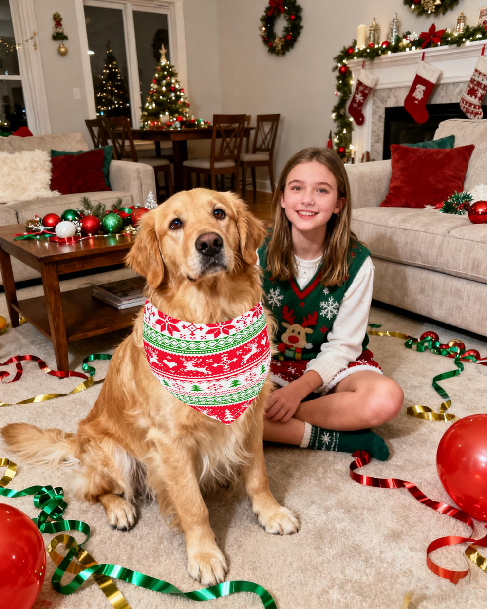PET SHOW bandanas Noël bonhomme de neige, look mignon pour balades.