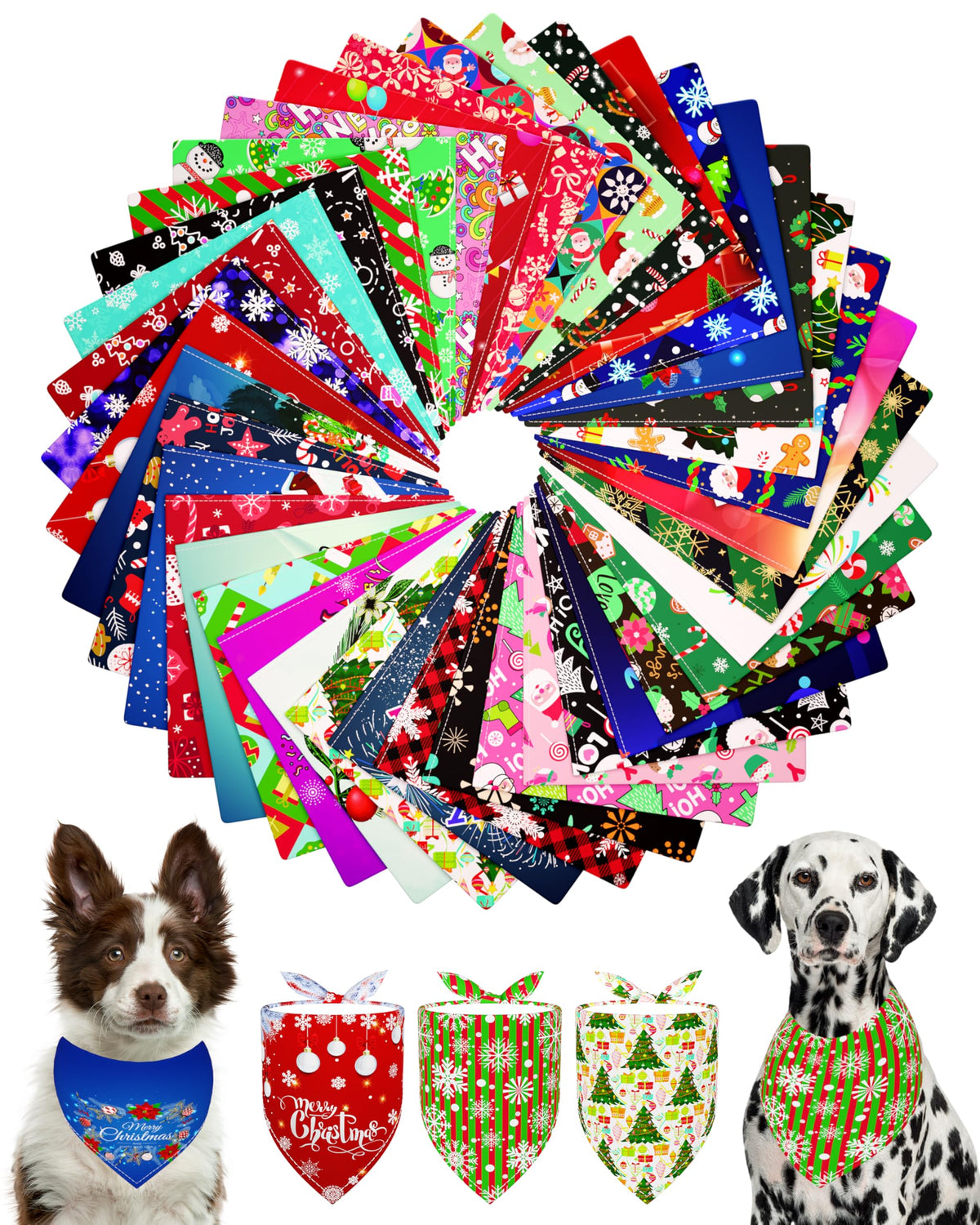 PET SHOW bandanas Noël pour chien, motif sapin, parfait pour photos festives.