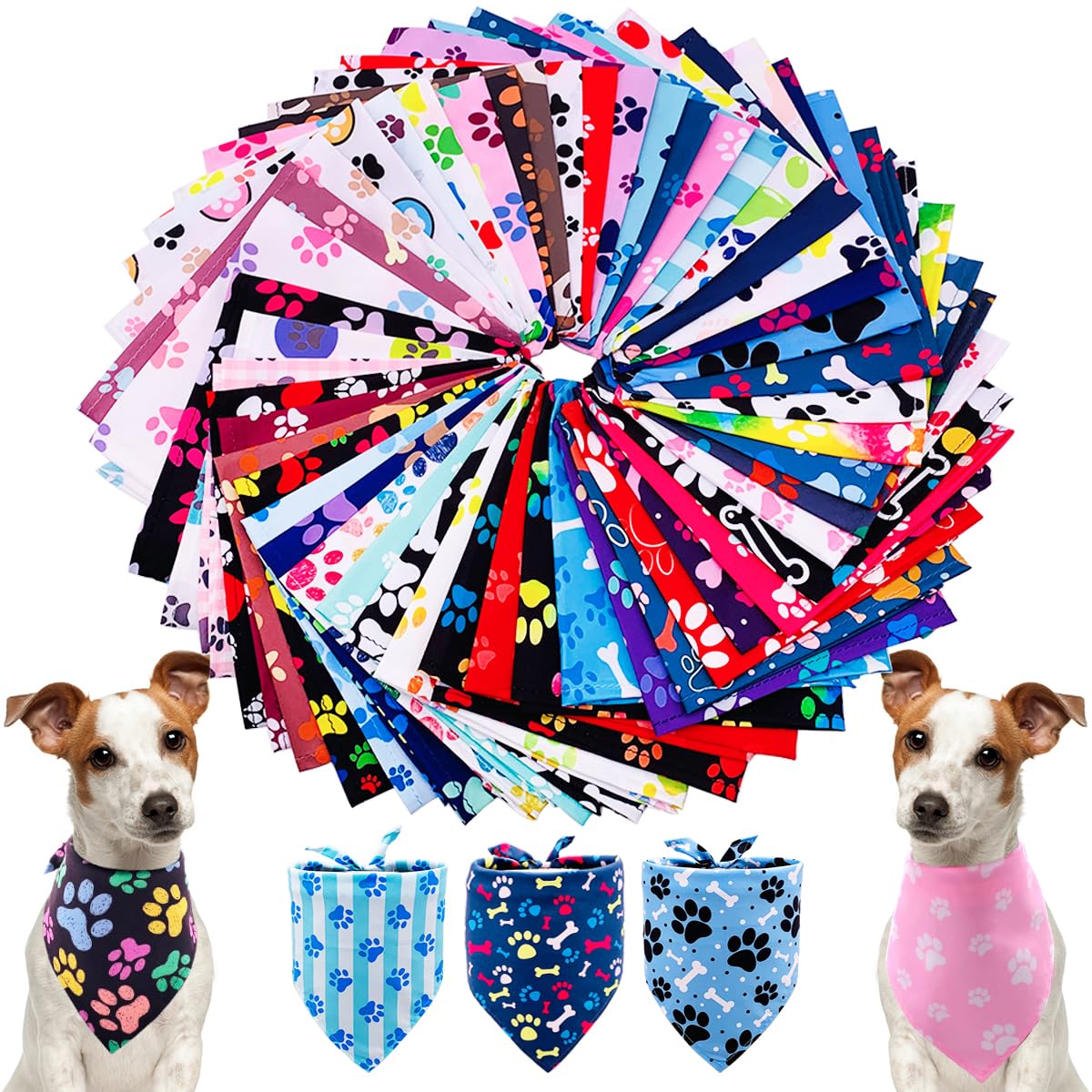 PET SHOW bandanas patte – ensemble 50 pièces prête à habiller votre chien.