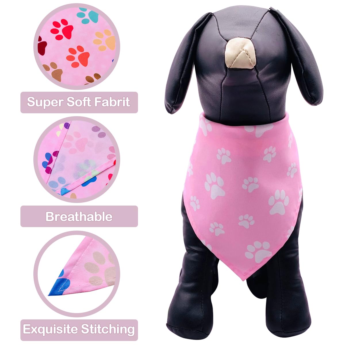 PET SHOW bandana patte – imprimé patte, parfait pour les promenades quotidiennes.