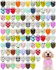 PET SHOW lot de 100 bandanas, motif patte, couleurs variées pour chien.