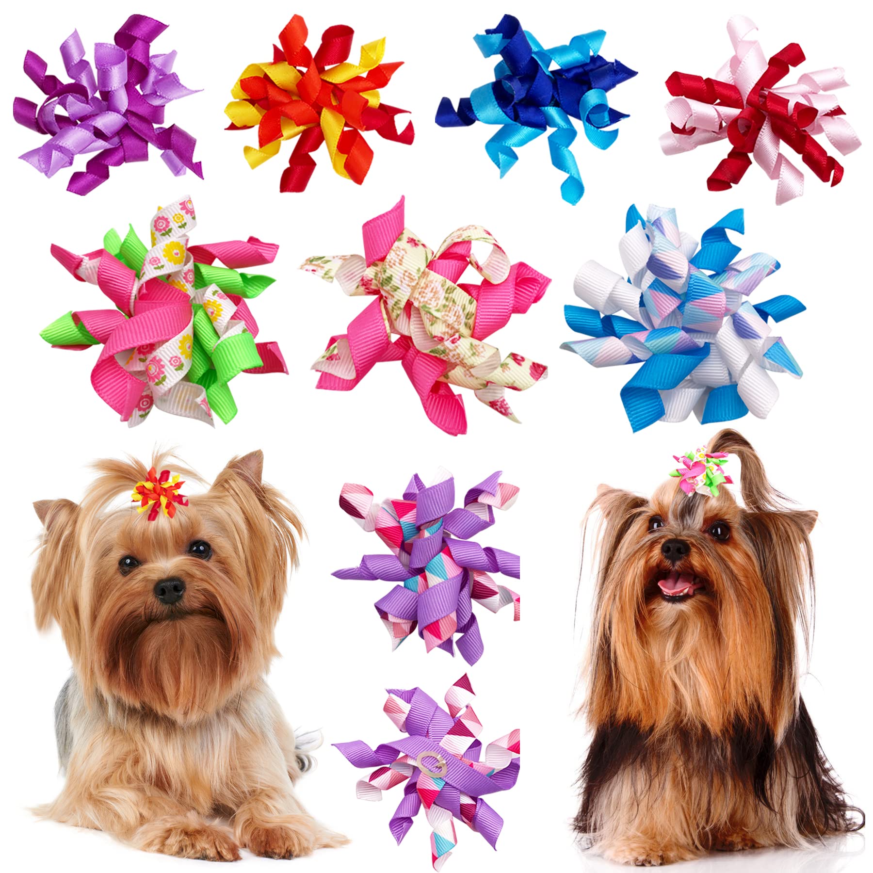PET SHOW noeud-cheveux pour petit chien jaune, rapide a attacher.