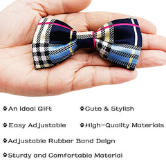 Noeud PET SHOW pour collier chat plaid noir, idéal au quotidien.