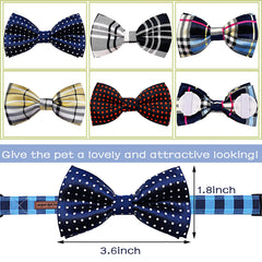 Noeud PET SHOW pour collier chat plaid rose, parfait pour les fêtes.