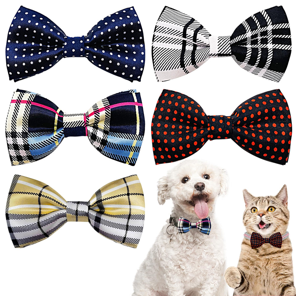 Noeud PET SHOW pour collier chien plaid rouge, allure chic lors des balades.