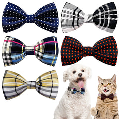 Noeud PET SHOW pour collier chien plaid rouge, allure chic lors des balades.