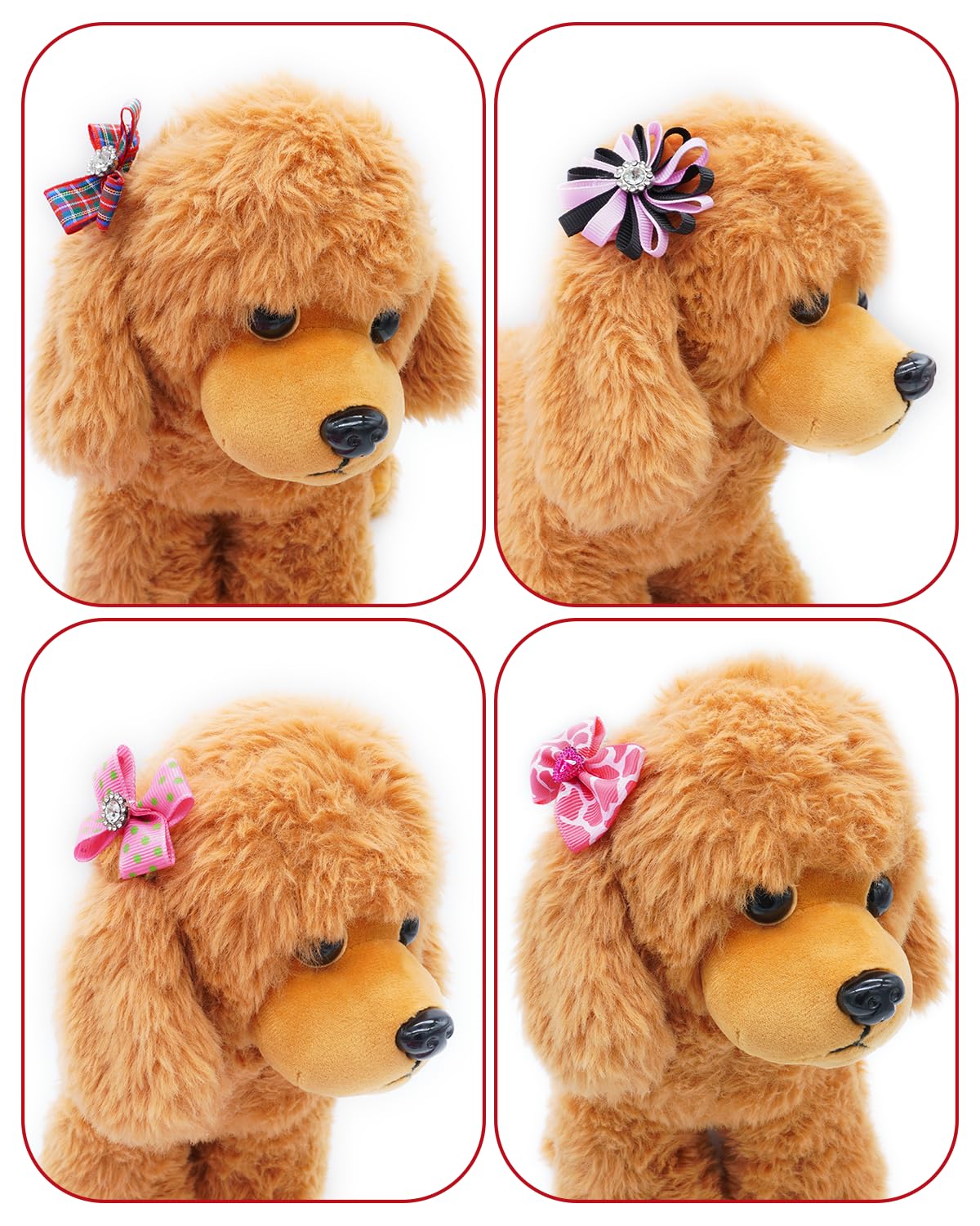 PET SHOW nœud-poil-chien-plaid, designs variés pour chaque journée.