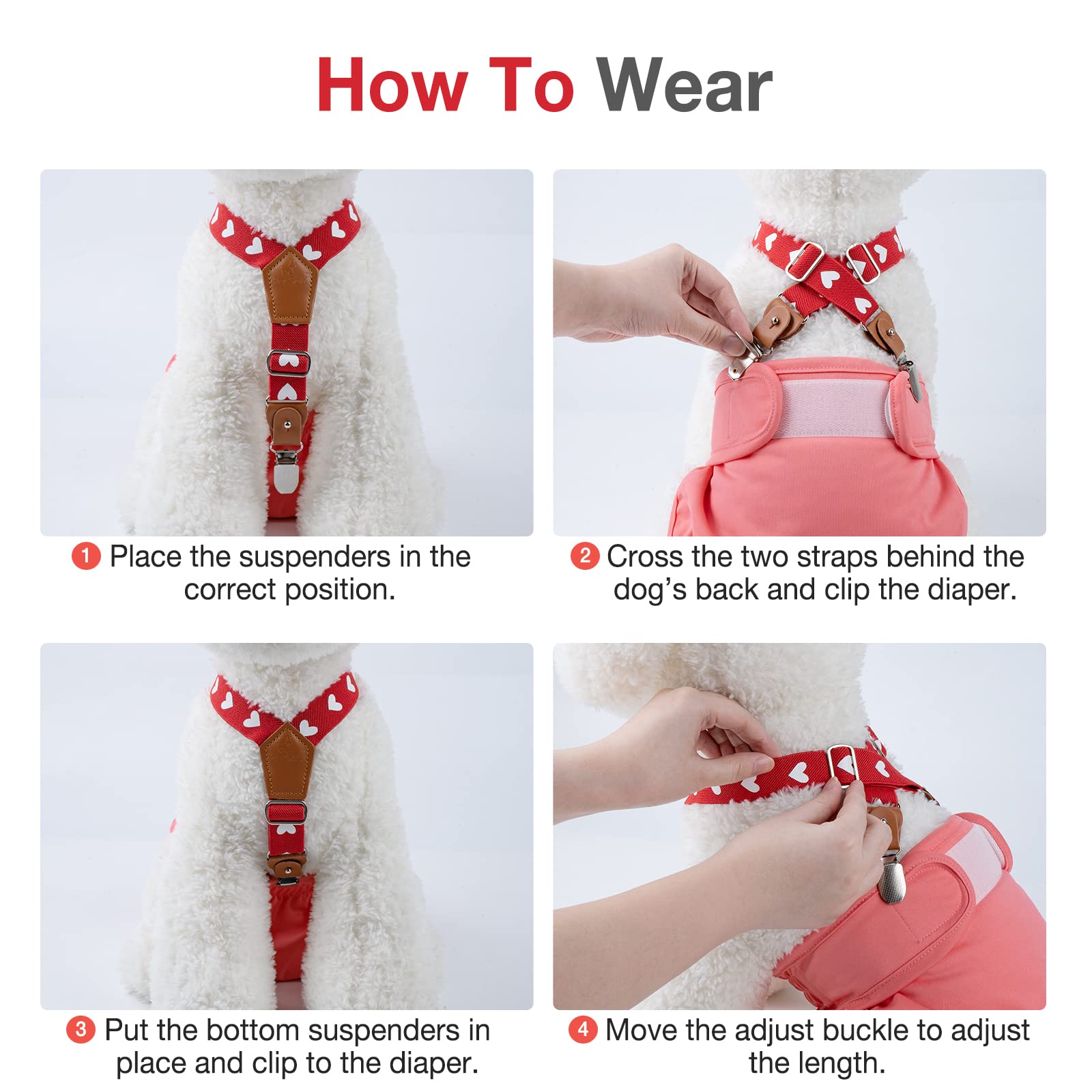 Pet Soft chien portant couche avec suspendeurs – utilisation pratique et sans gêne