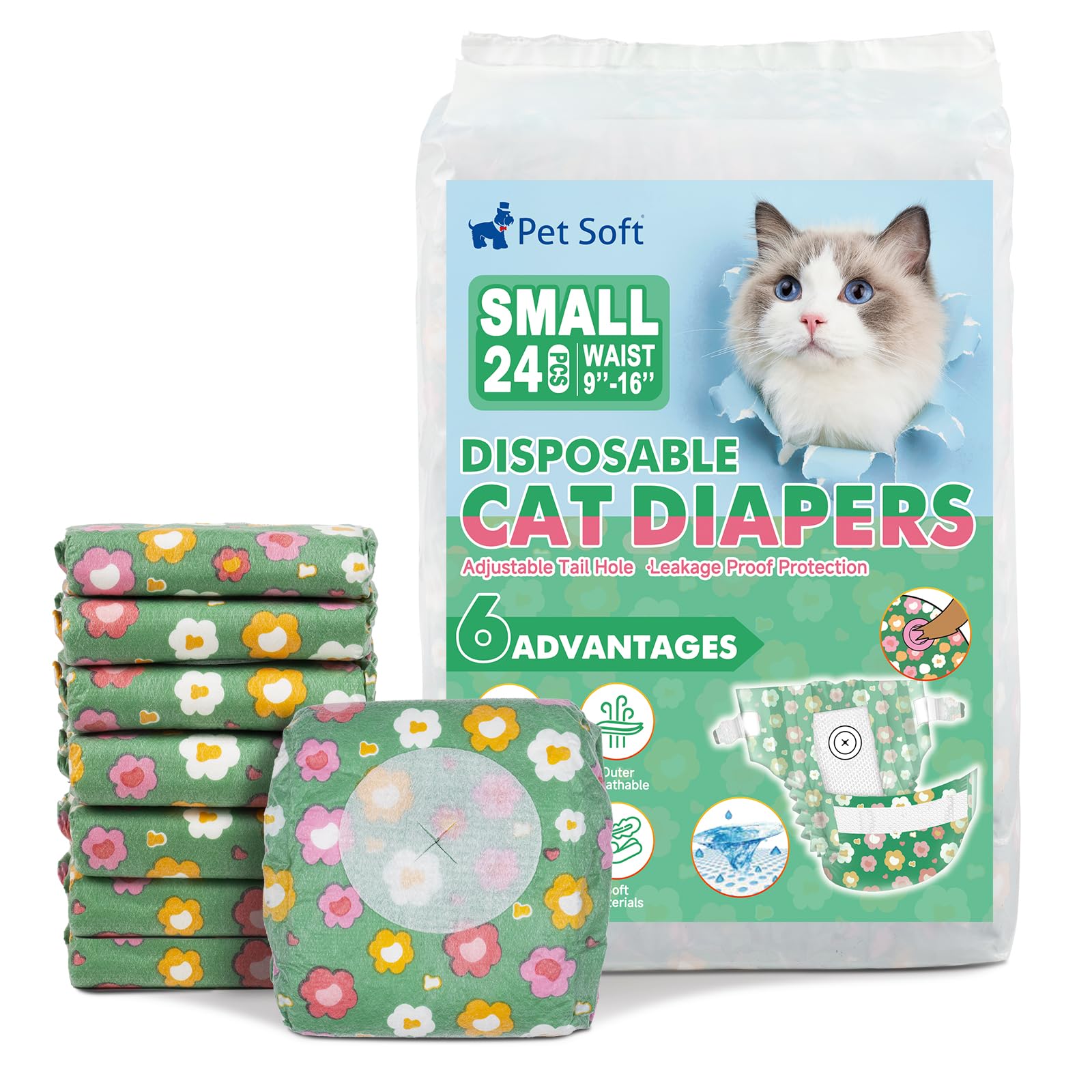 Pet Soft couches jetables pour chats avec absorption rapide et protection contre les fuites.