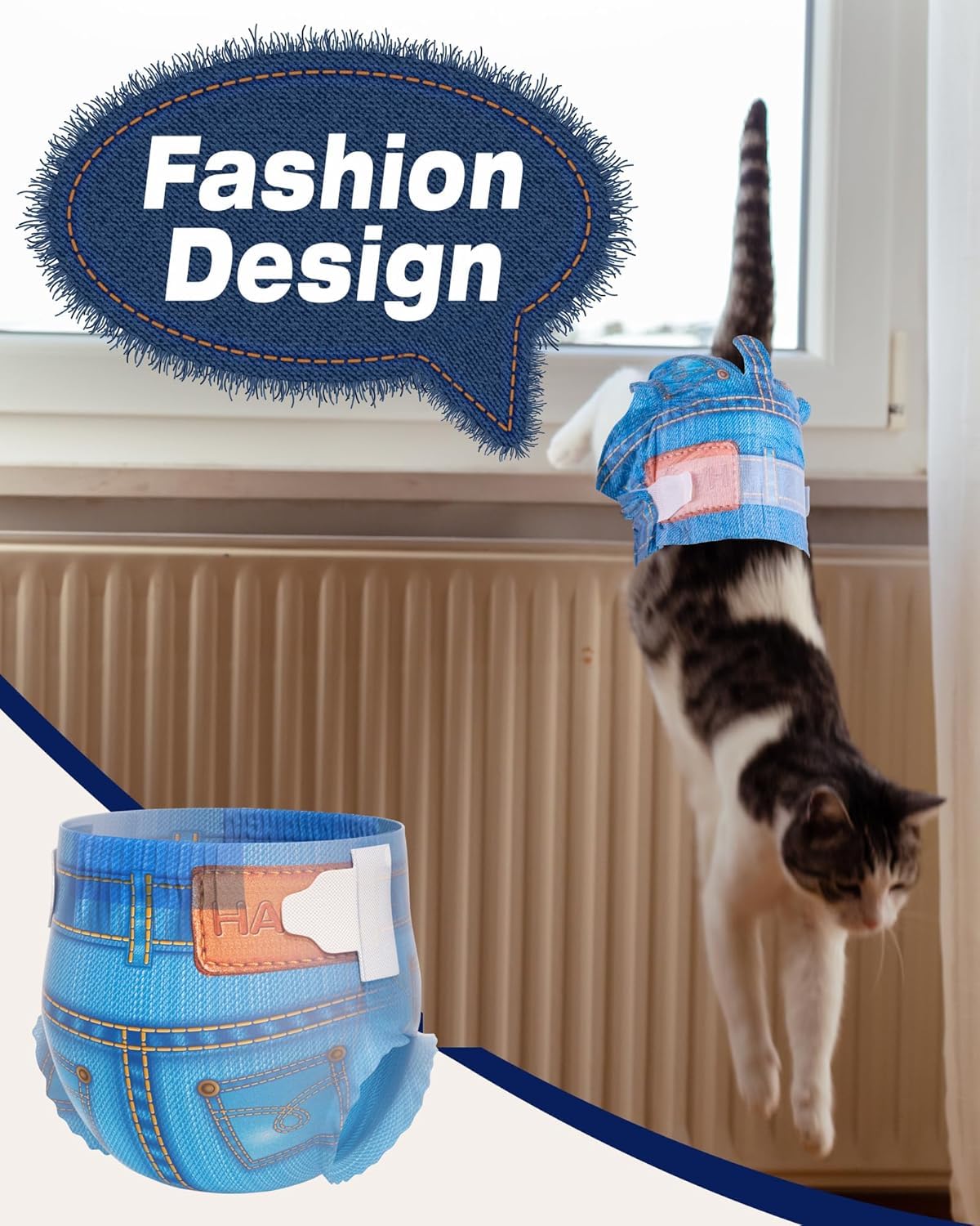 Pet Soft couches pour chien femelle avec ouverture pour la queue, ajustement pratique.