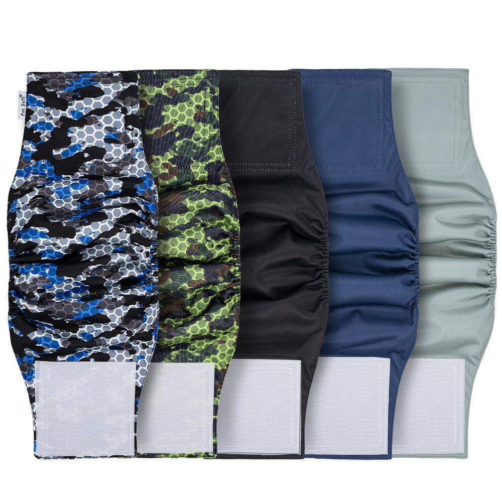 Pet Soft couches pour chien mâle, camouflage XXL, protection fiable.