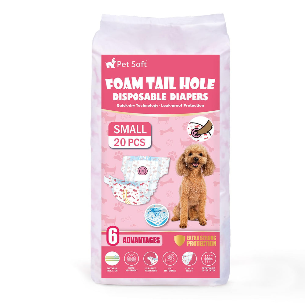 Emballage Pet Soft de 20 couches, couleur rouge, taille S.