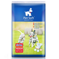 Couches jetables Pet Soft pour chien — emballage pratique et prêt à l'emploi.