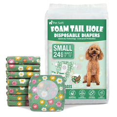 Pet Soft couches jetables chienne femelle, paquet vert 24 pièces, pratique pour le quotidien.