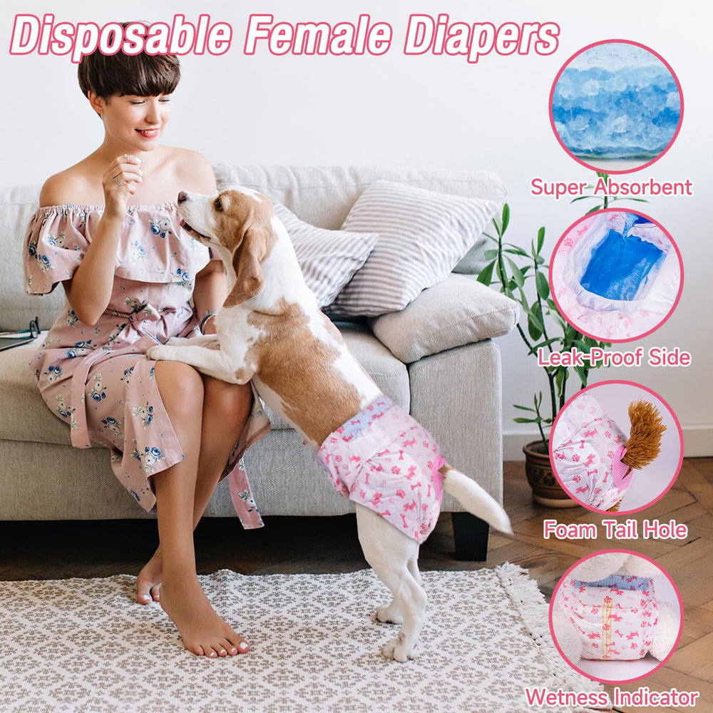 Pet Soft couches jetables, trou pour queue ajustable pour un meilleur ajustement