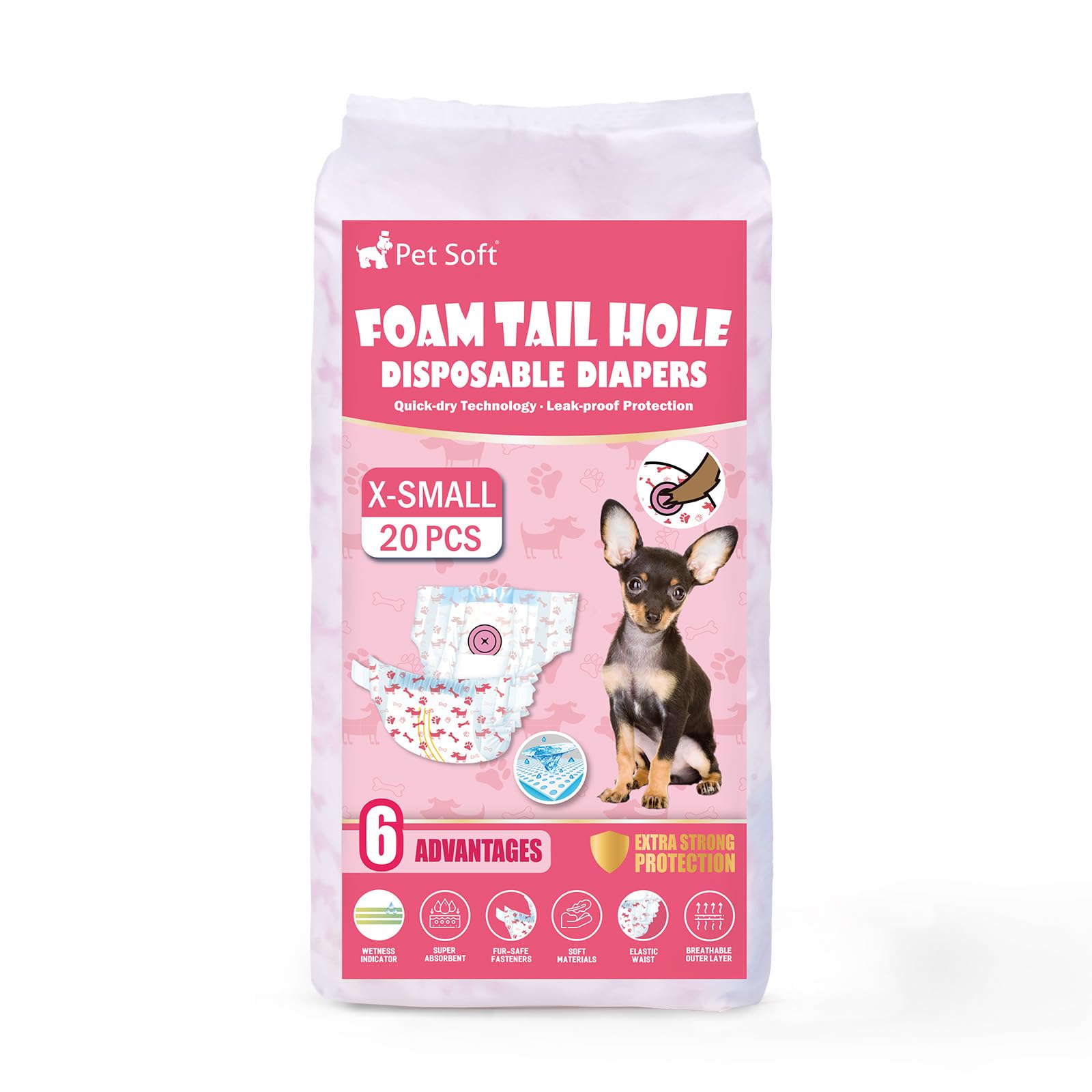 Pet Soft protection fiable pour chiens en chaleur ou incontinence légère