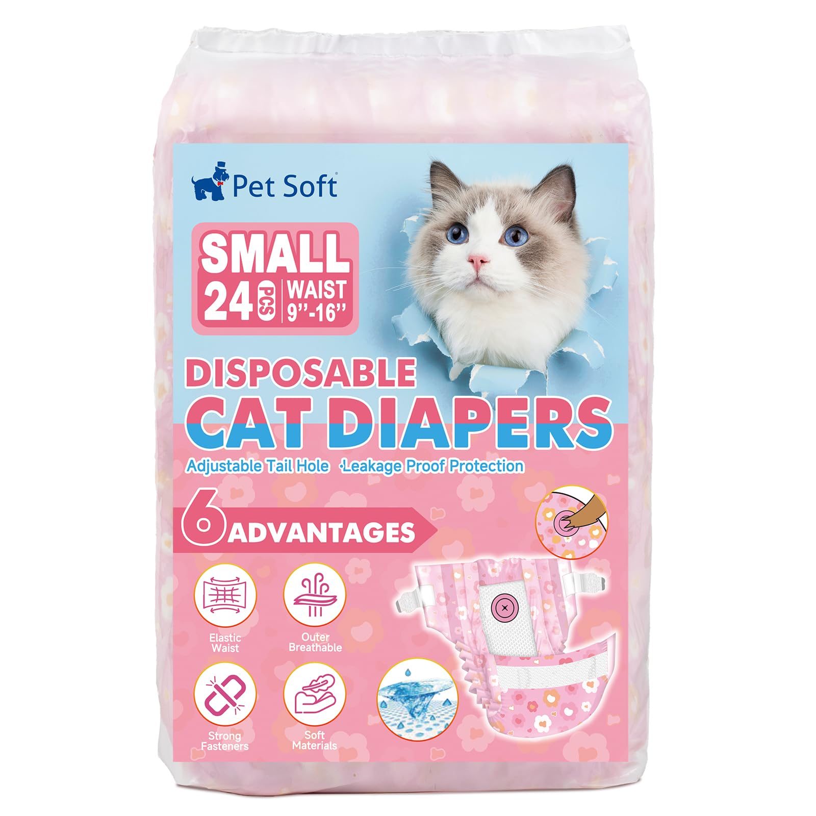 Pet Soft design fleurs, look élégant et discret.