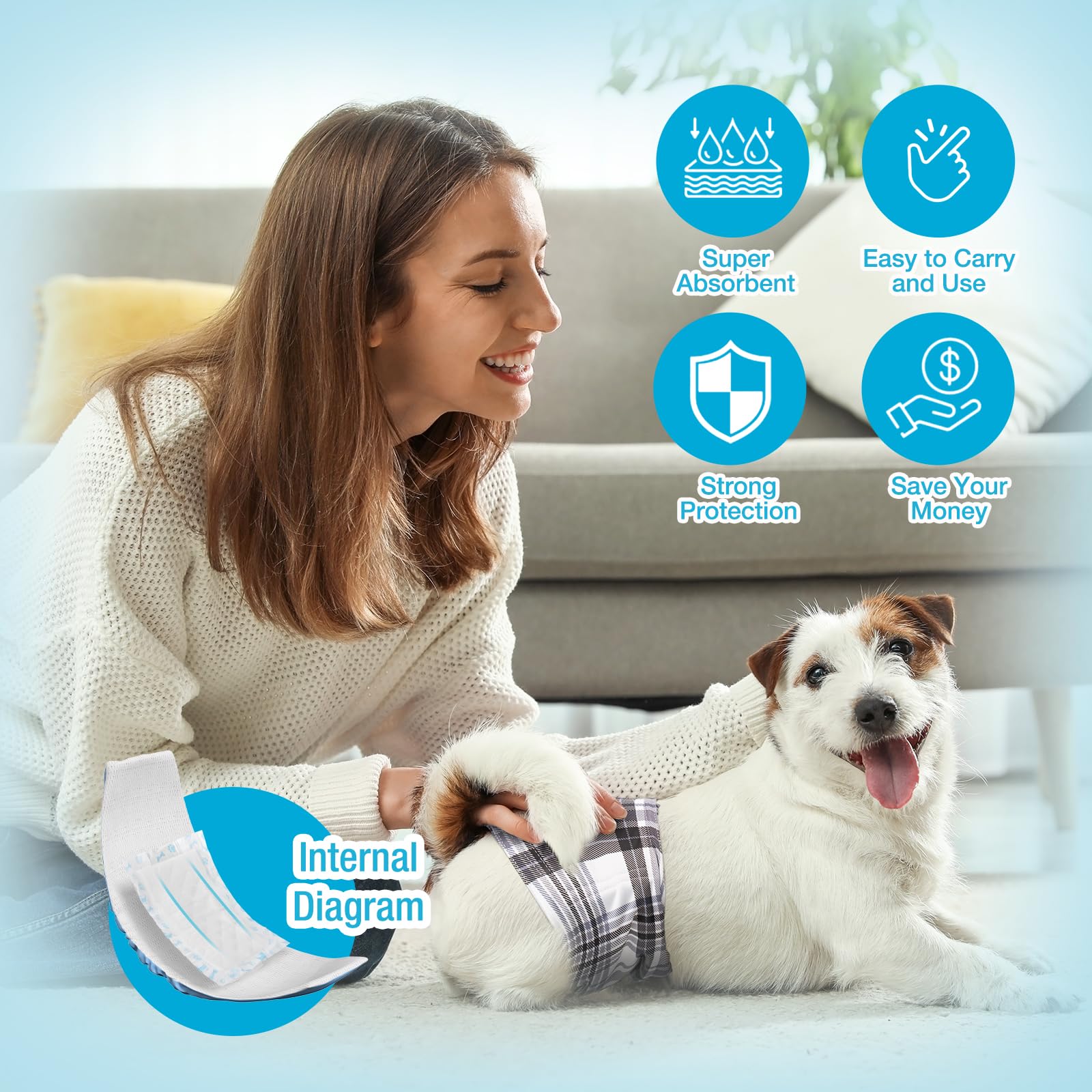 Compatibles avec protections pour chiens mâles et femelles Pet Soft.