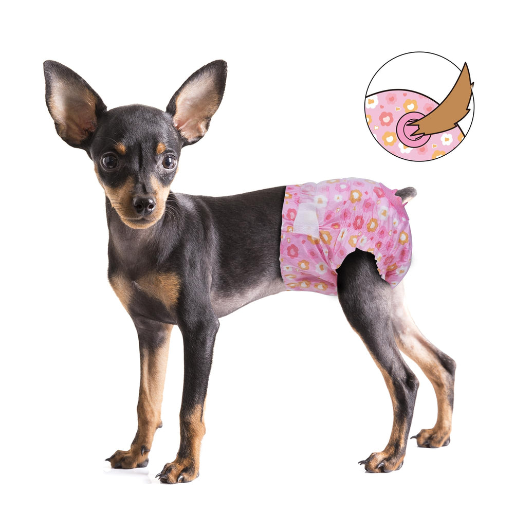 Paquet Pet Soft de 12 couches pour chien femelle rose.