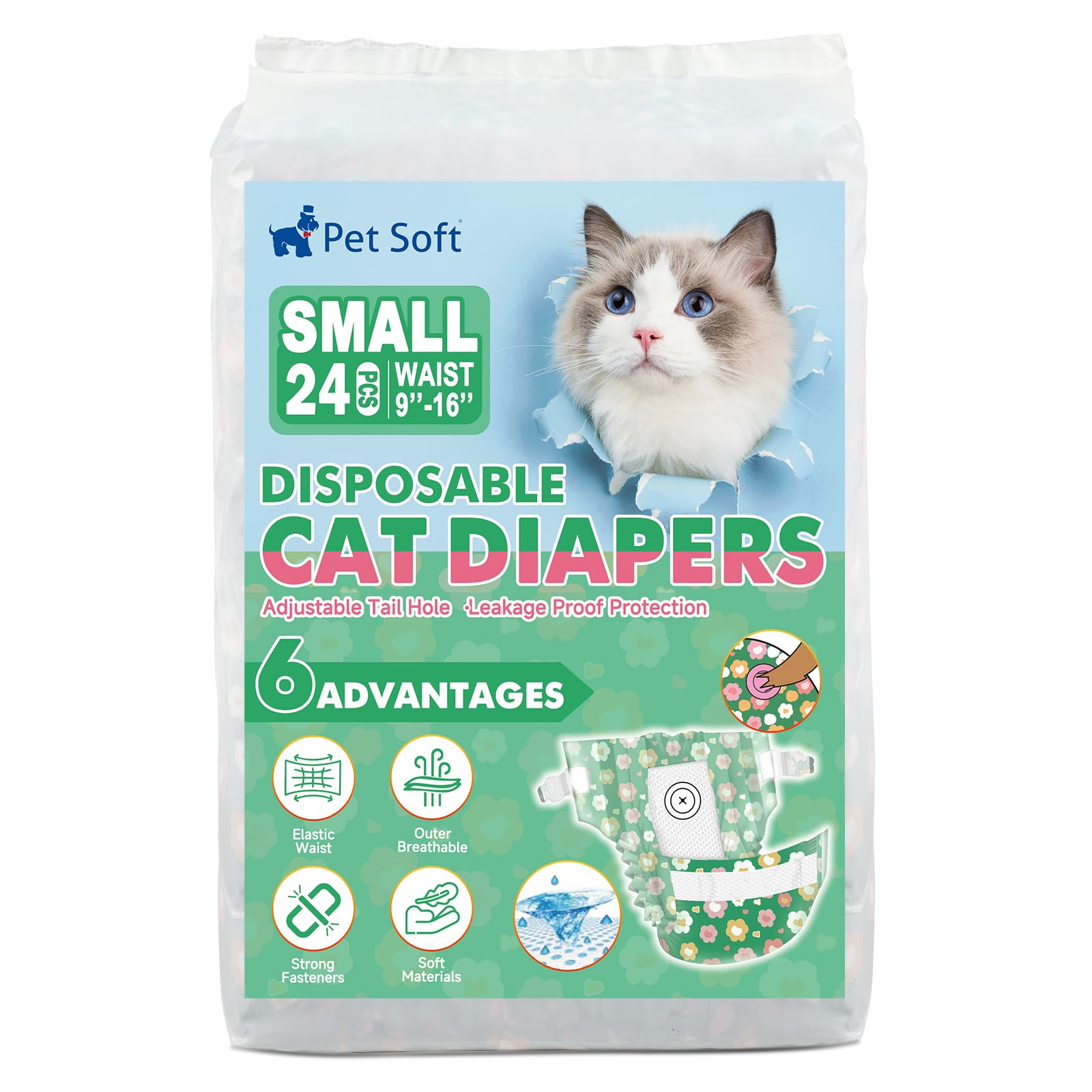 Pet Soft paquet de 24 couches pratique pour familles occupées.