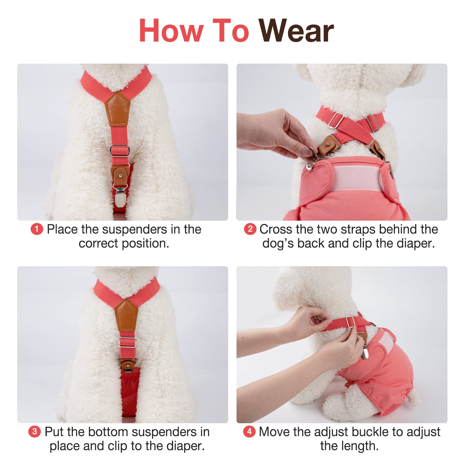 Bretelles Pet Soft pour chien idéales avec jupe ou robe.