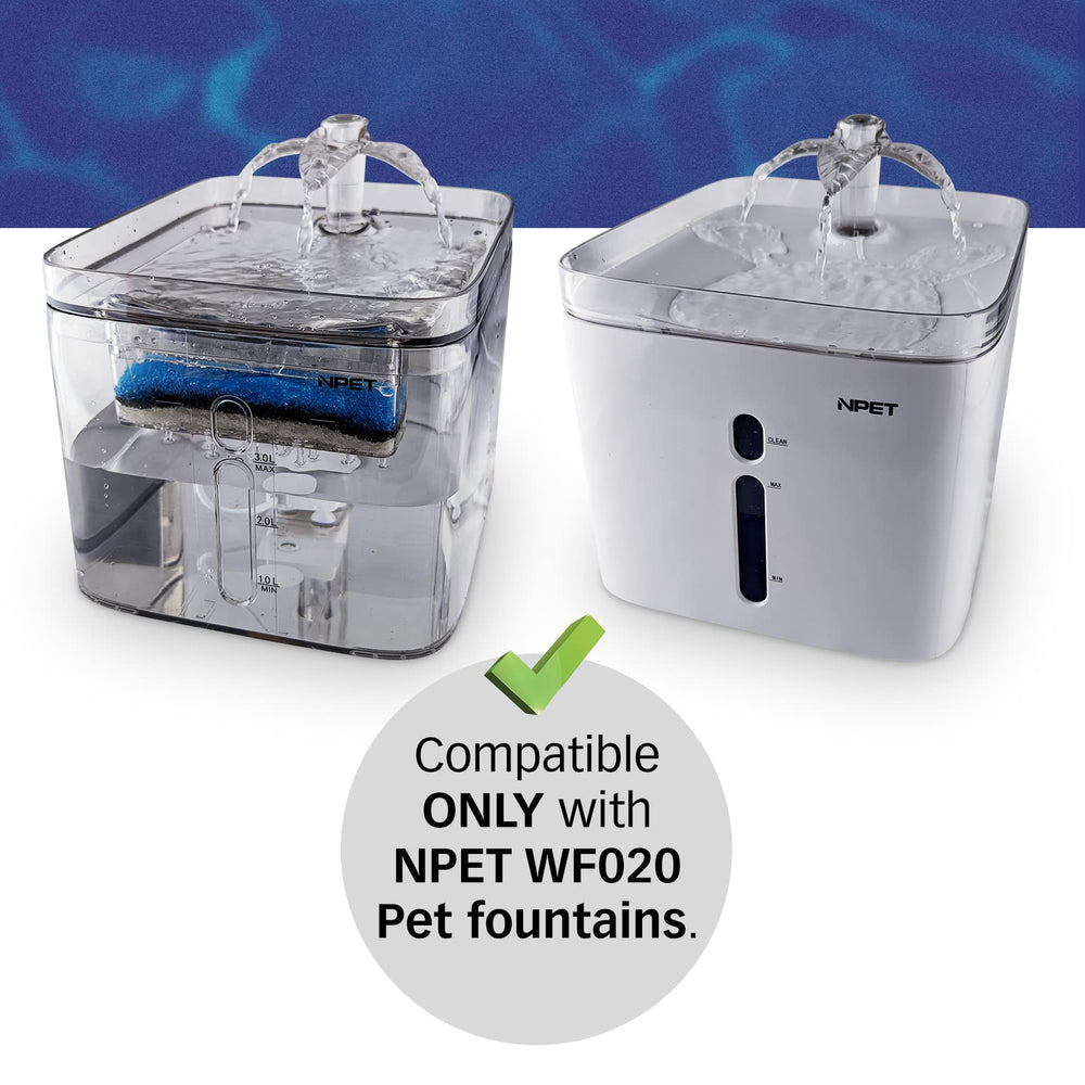 Dimensions du filtre rectangulaire PET STANDARD pour NPET WF020.