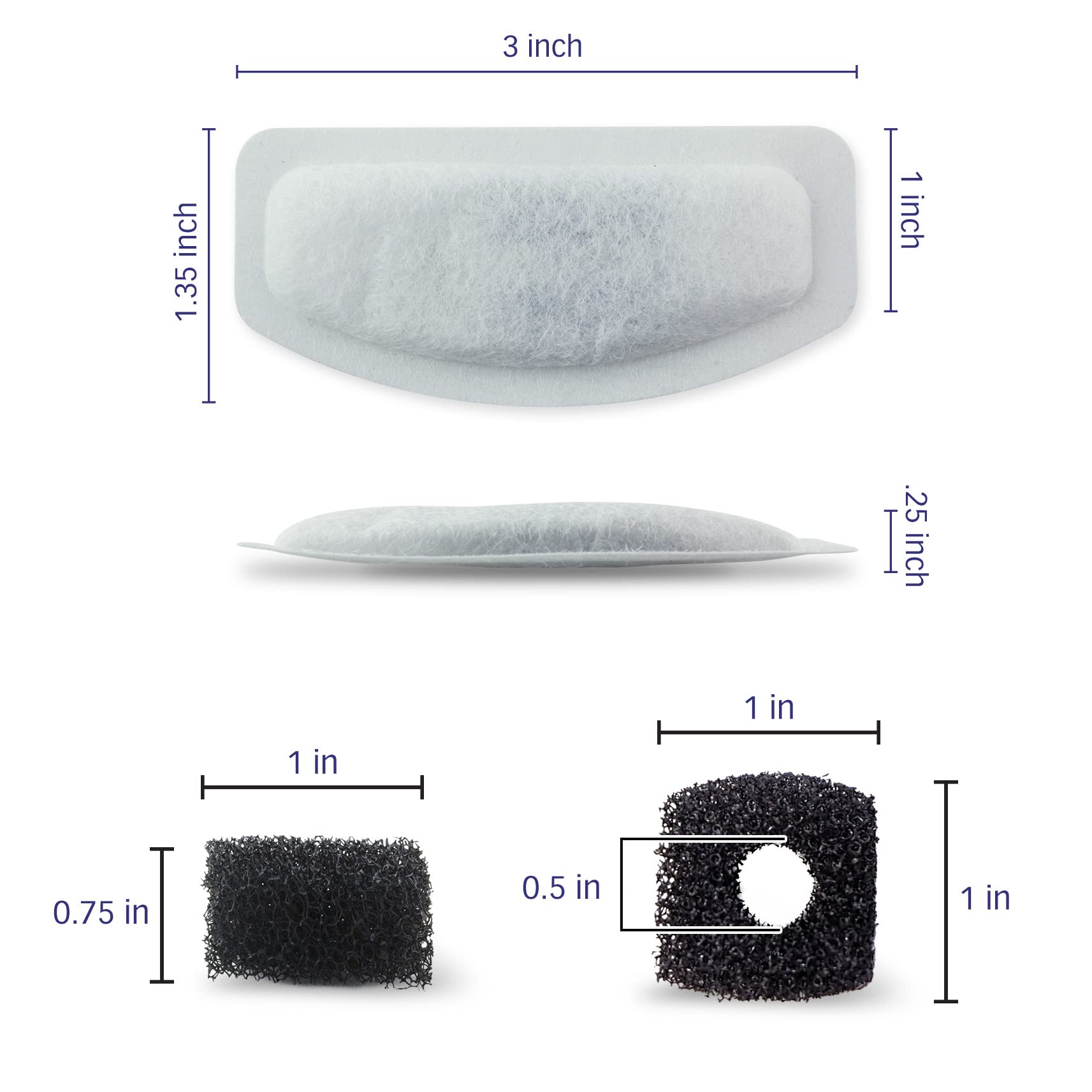PET STANDARD filtration triple couches: coton, charbon actif, résine échangeuse.