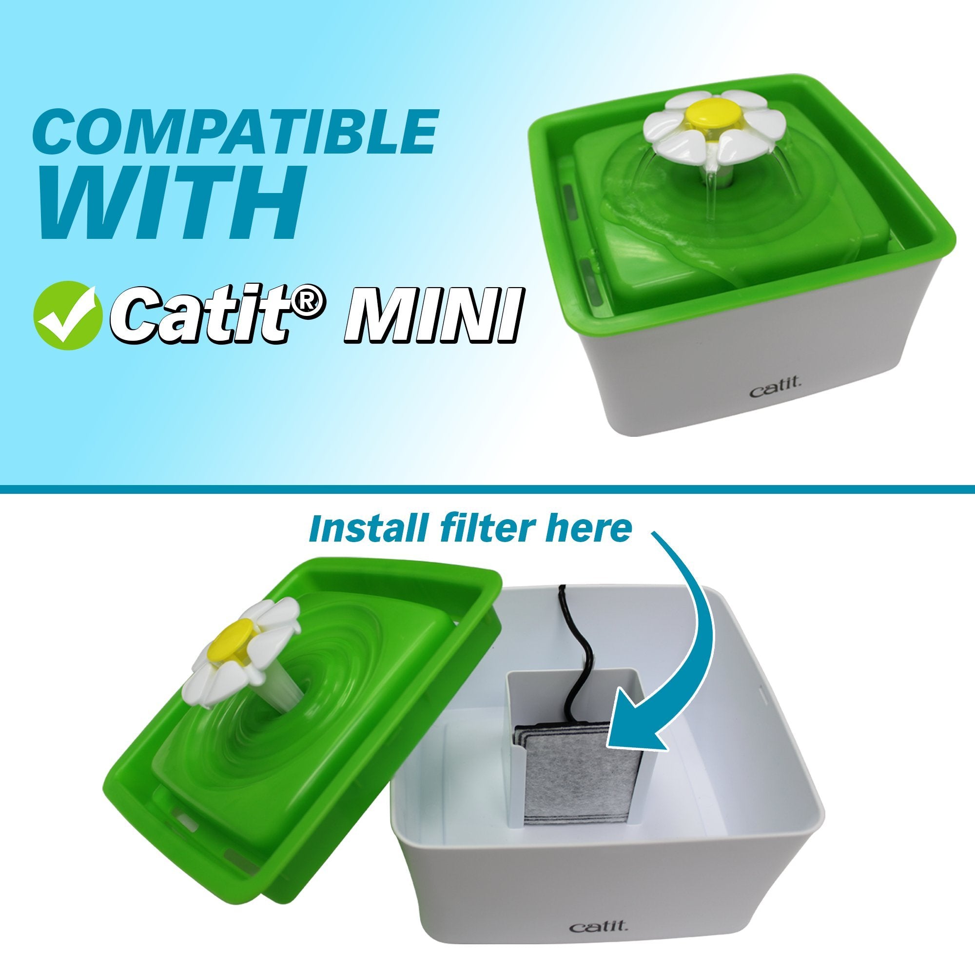 Filtres PET STANDARD Catit MINI — filtration efficace contre impuretés et odeurs