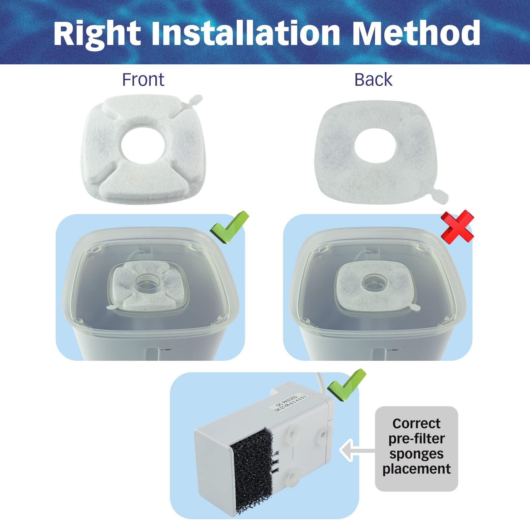 Pack de 12 filtres pour fontaine PET STANDARD, prêt à remplacer.