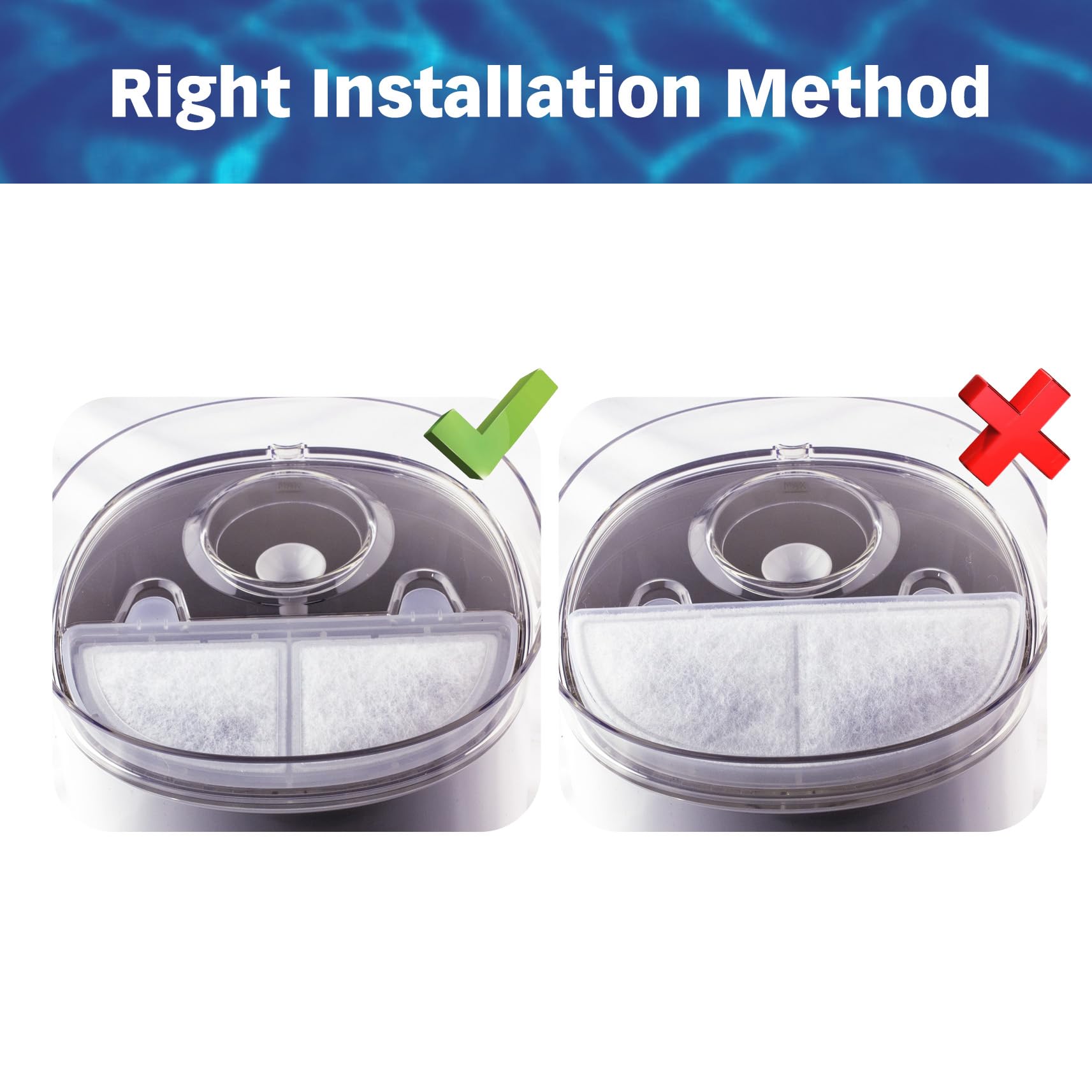 PET STANDARD pack-filtre-six, éponges pré-filtration incluses pour usage durable.