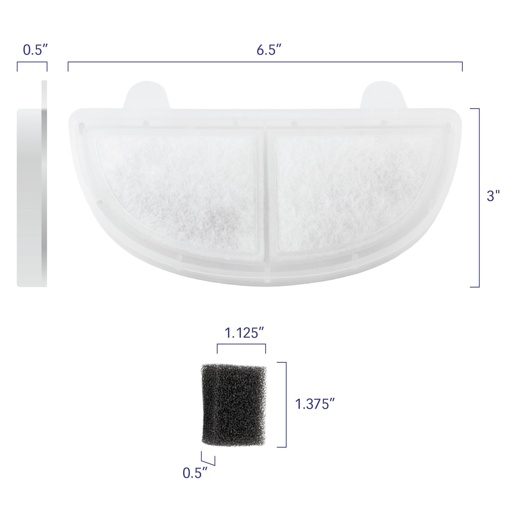 PET STANDARD pré-filtre éponges 3-pack, capture débris et prolonge le filtre.