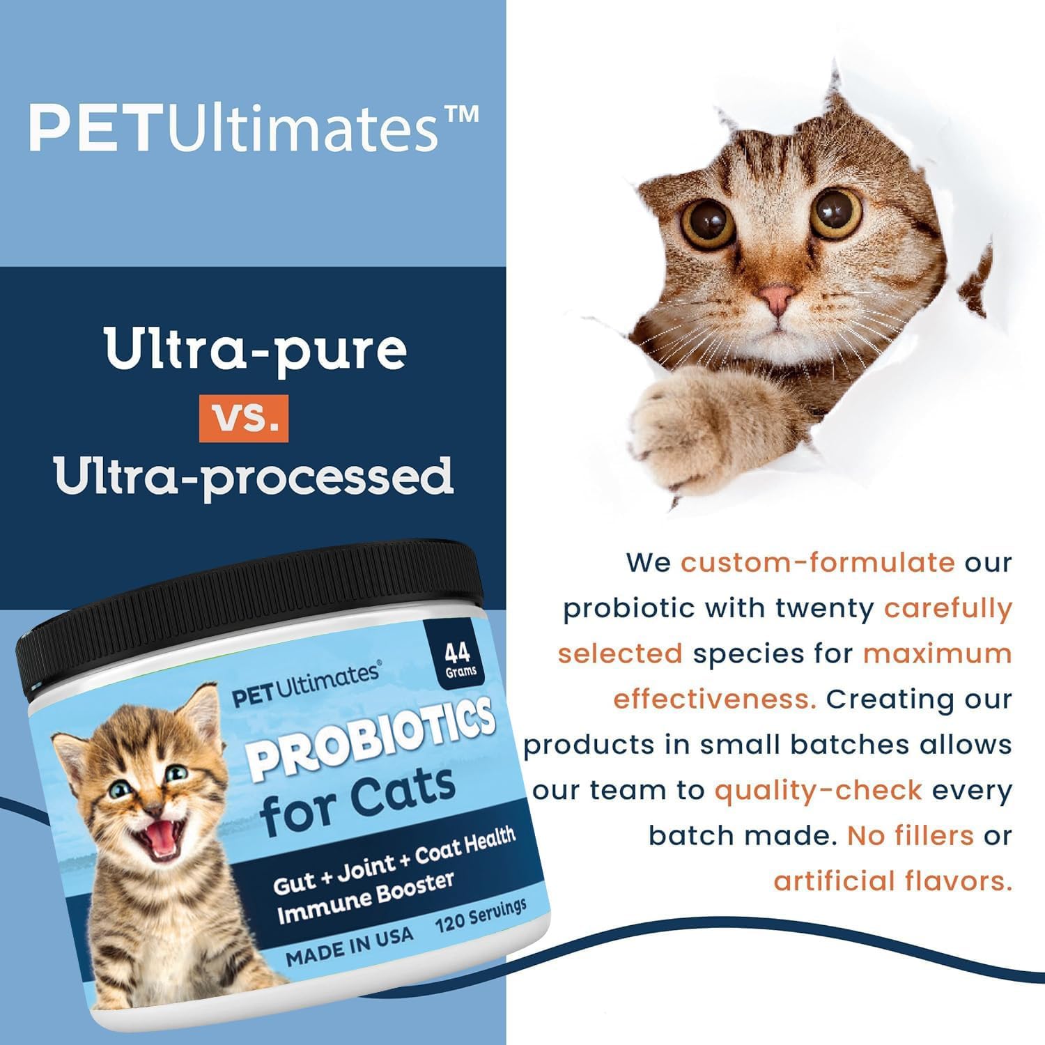 Texture fine de la poudre Pet Ultimates prête à être mélangée facilement.