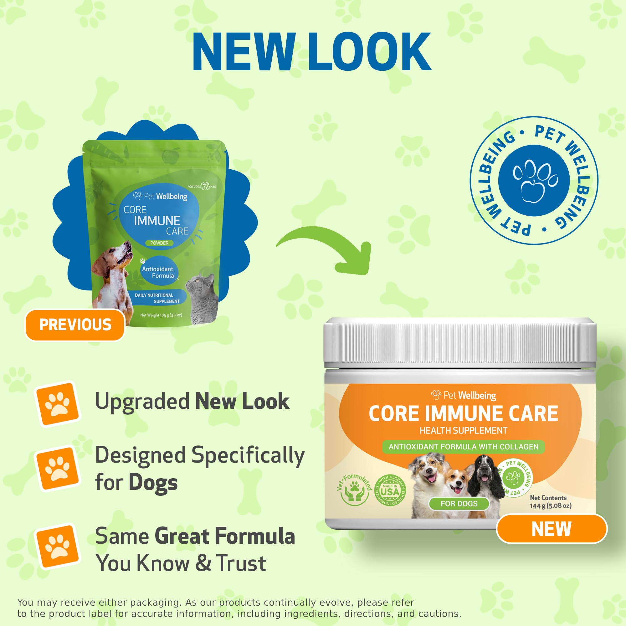 Pet Wellbeing Core Immune Care – Doseur: dosage pratique lors du repas.
