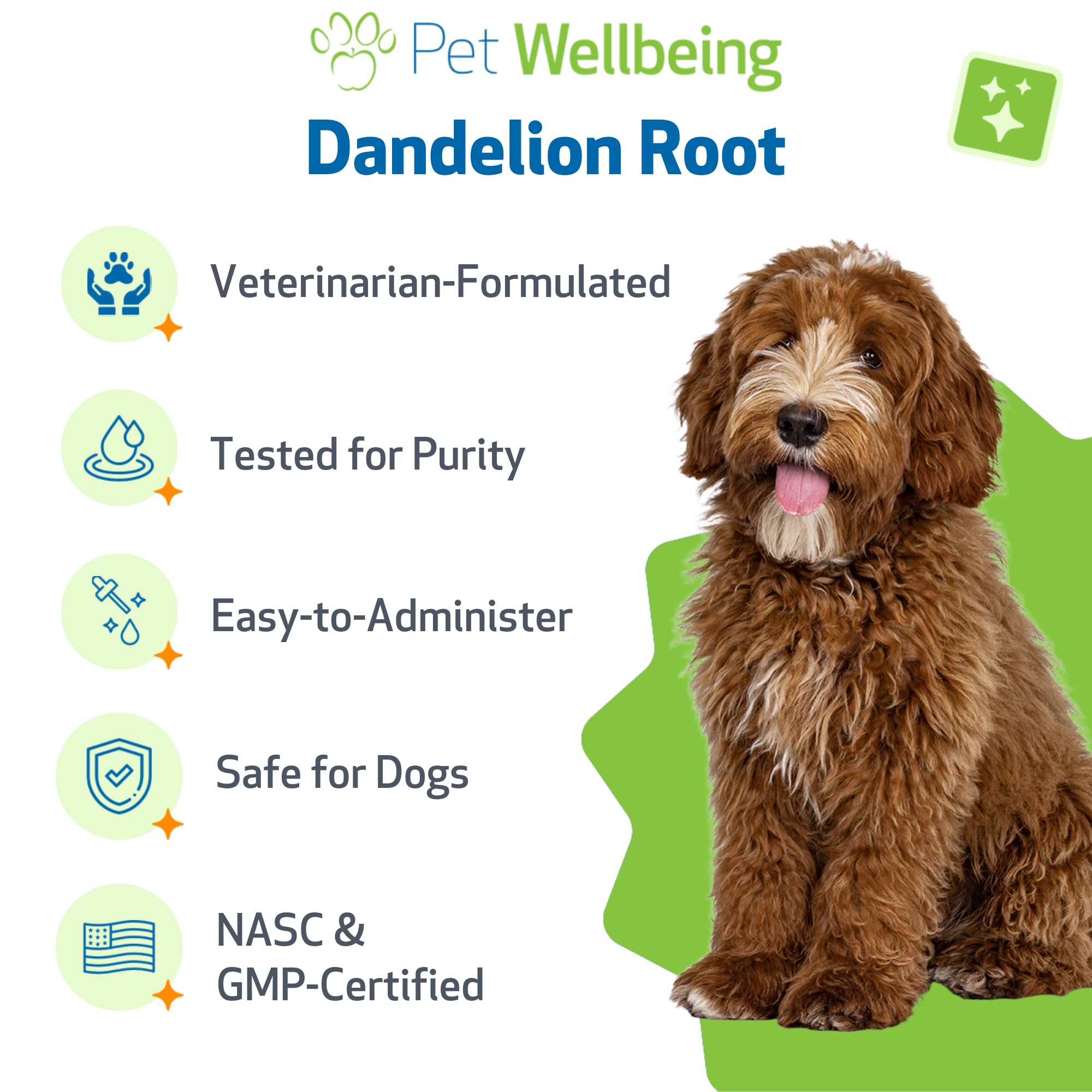 Formulation vétérinaire Pet Wellbeing Dandelion Root.
