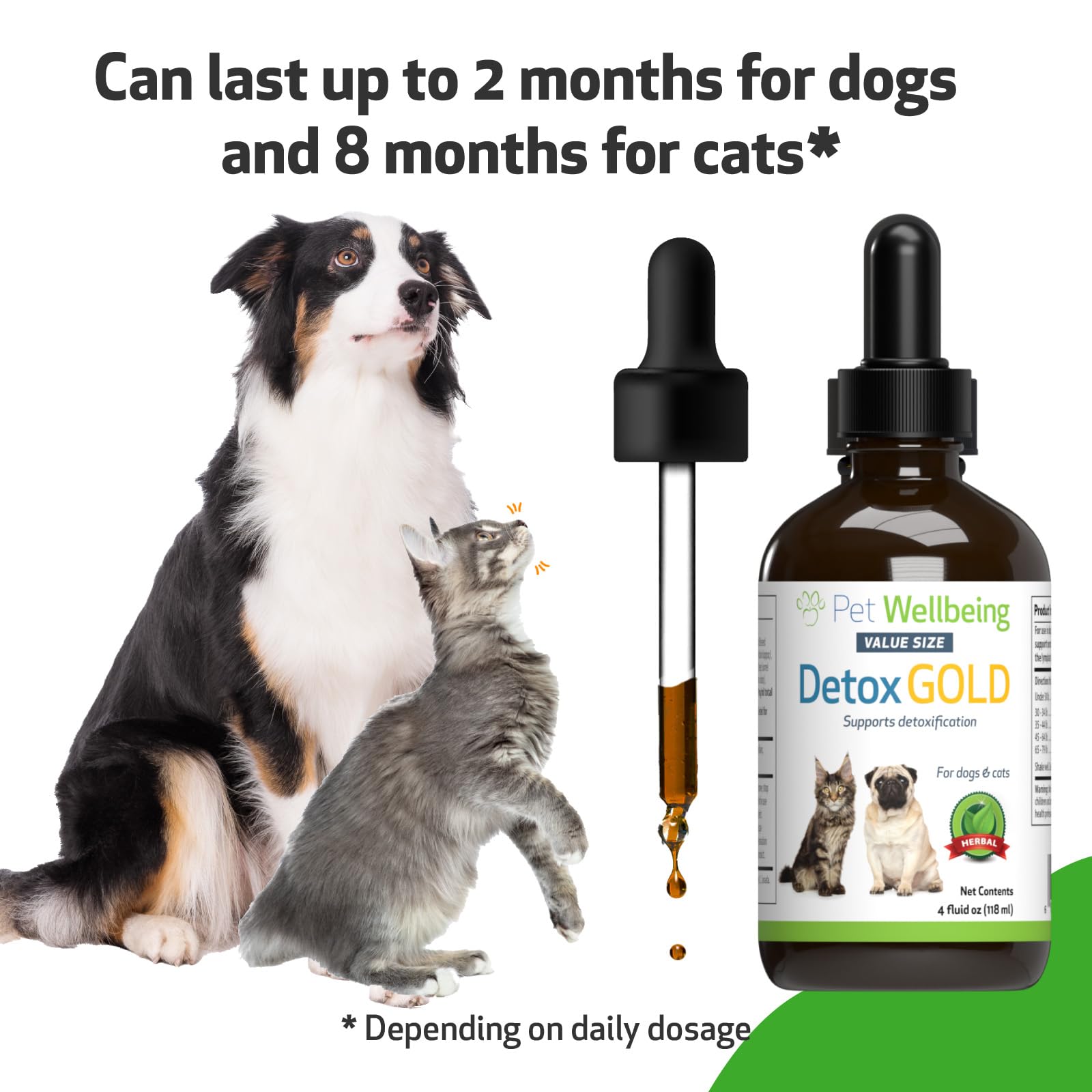 Pet Wellbeing Detox Gold — Bienfaits potentiels pour la vitalité et le confort quotidien.