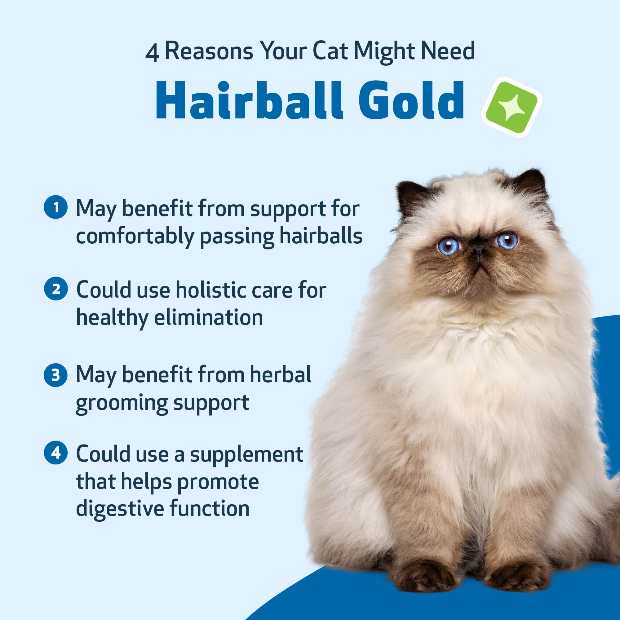 Hairball Gold soutient le transit digestif du chat sans pétrole.