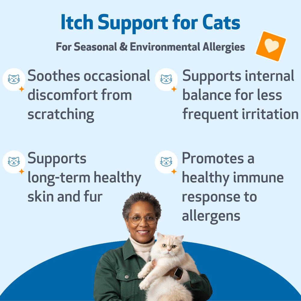 Pet Wellbeing Itch Support Gold, emballage visible pour traçabilité et sécurité.