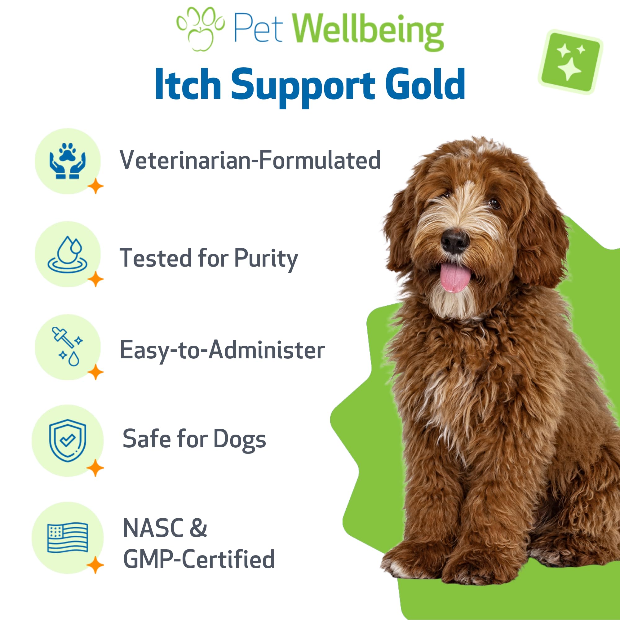 Pet Wellbeing Itch Support Gold – Rhizome de rehmannia dans la formulation naturelle.