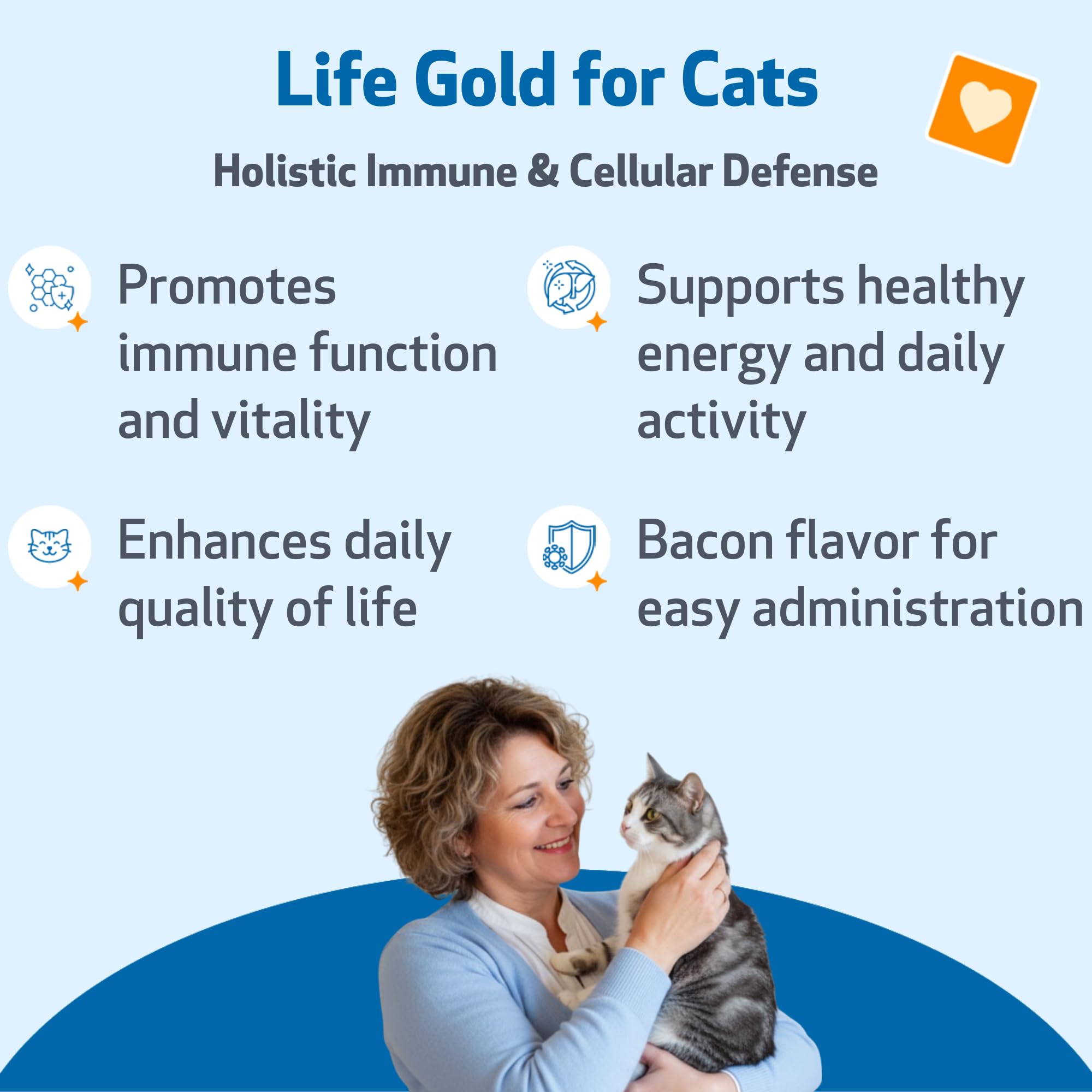 Pet Wellbeing Life Gold gouttes sans alcool, facile à doser pour chats exigeants.