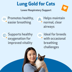 Pet Wellbeing Lung Gold – compte-gouttes pour chat, administration facile.