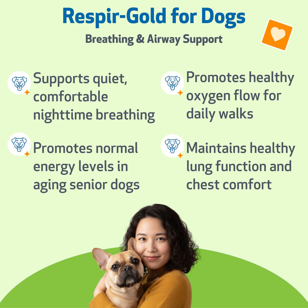 Respir-Gold Pet Wellbeing, ingrédients nigelle et marrube soutenant les voies respiratoires.