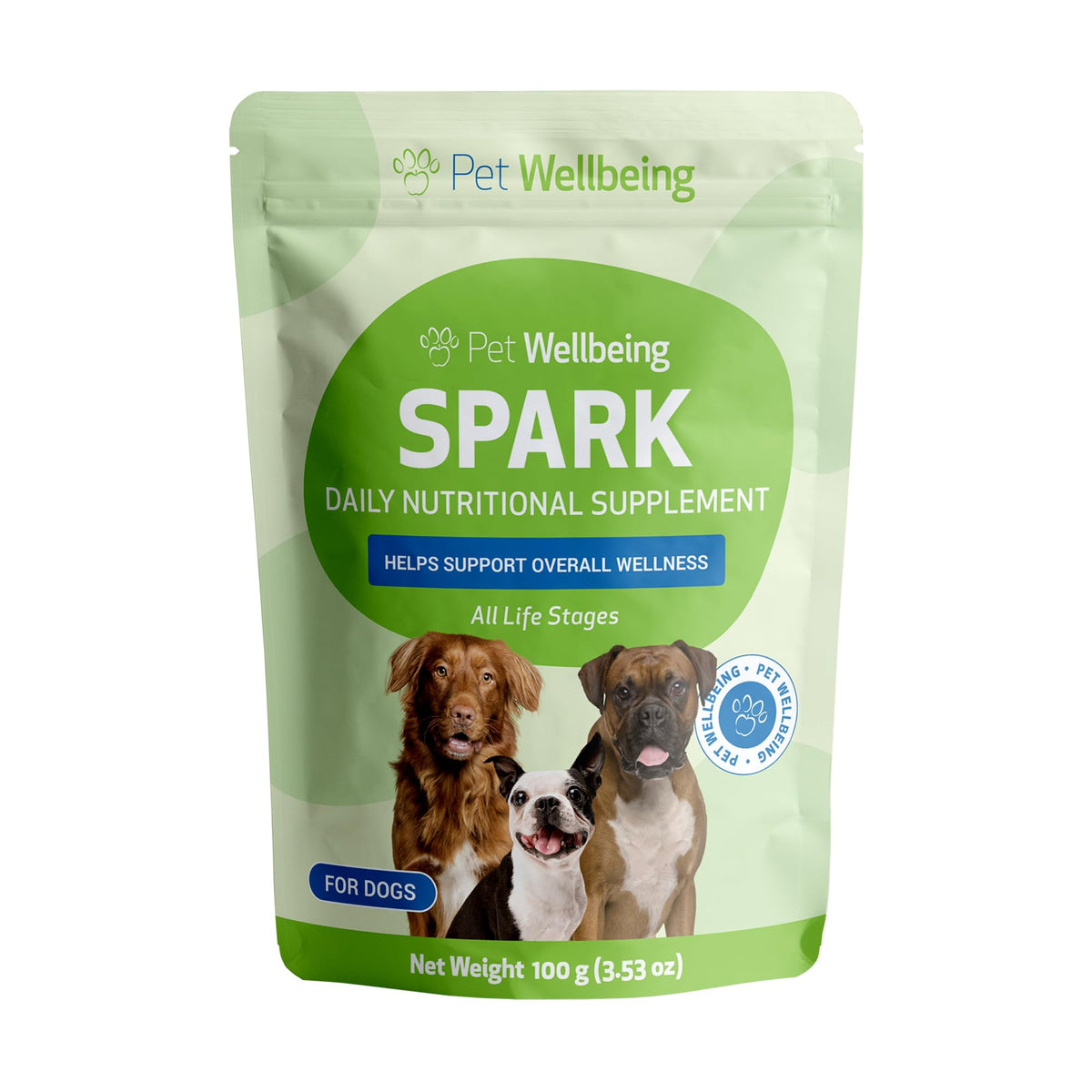 Pet Wellbeing Spark Daily – emballage pratique pour usage quotidien