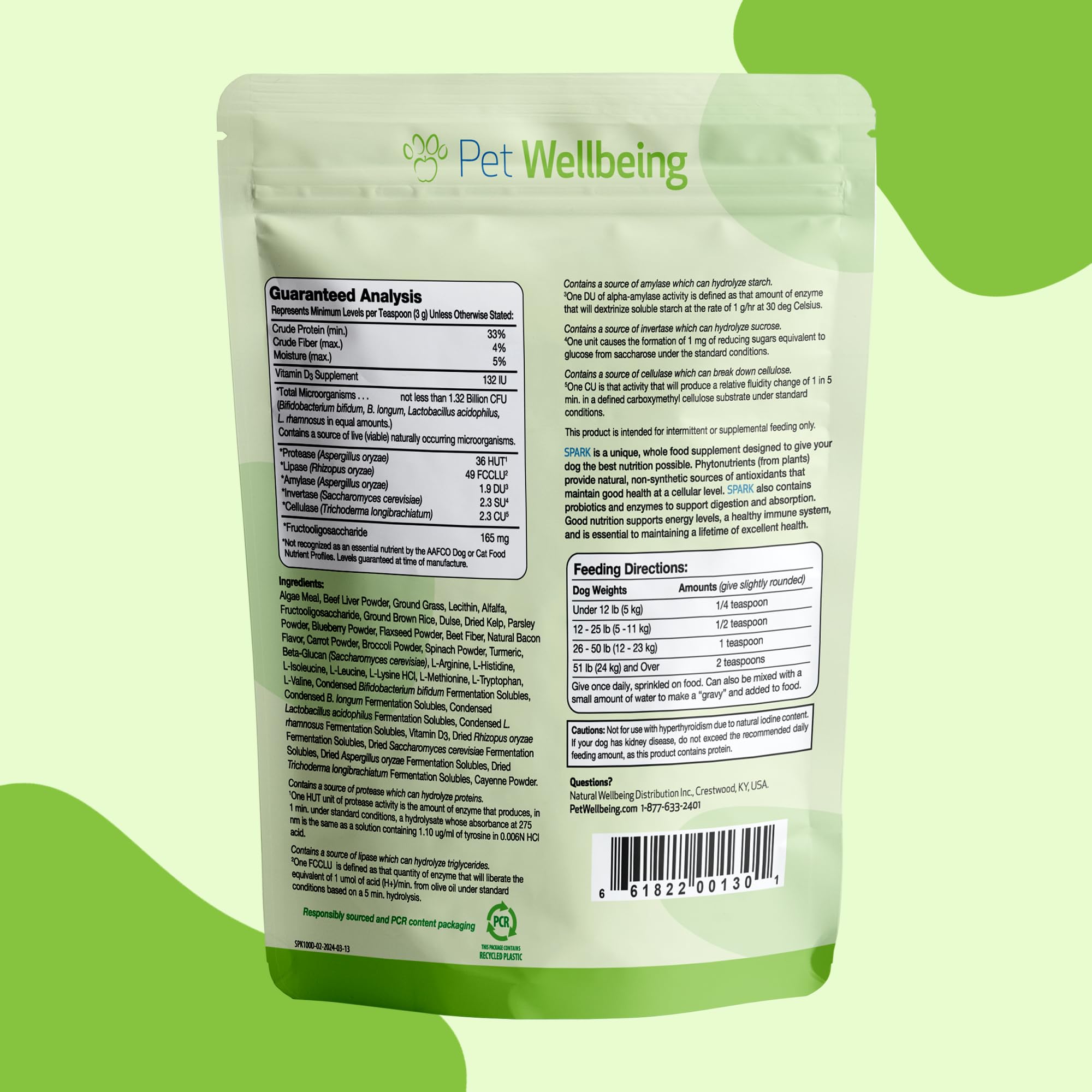 Fabrication américaine Pet Wellbeing Spark Daily dans des installations BPF certifiées
