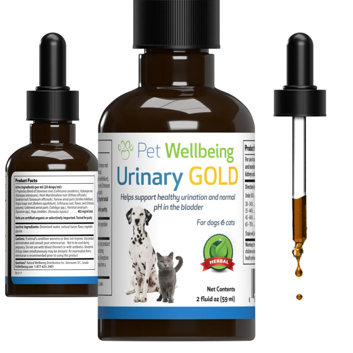 La bouteille Pet Wellbeing Urinary Gold favorise la fonction urinaire du chat