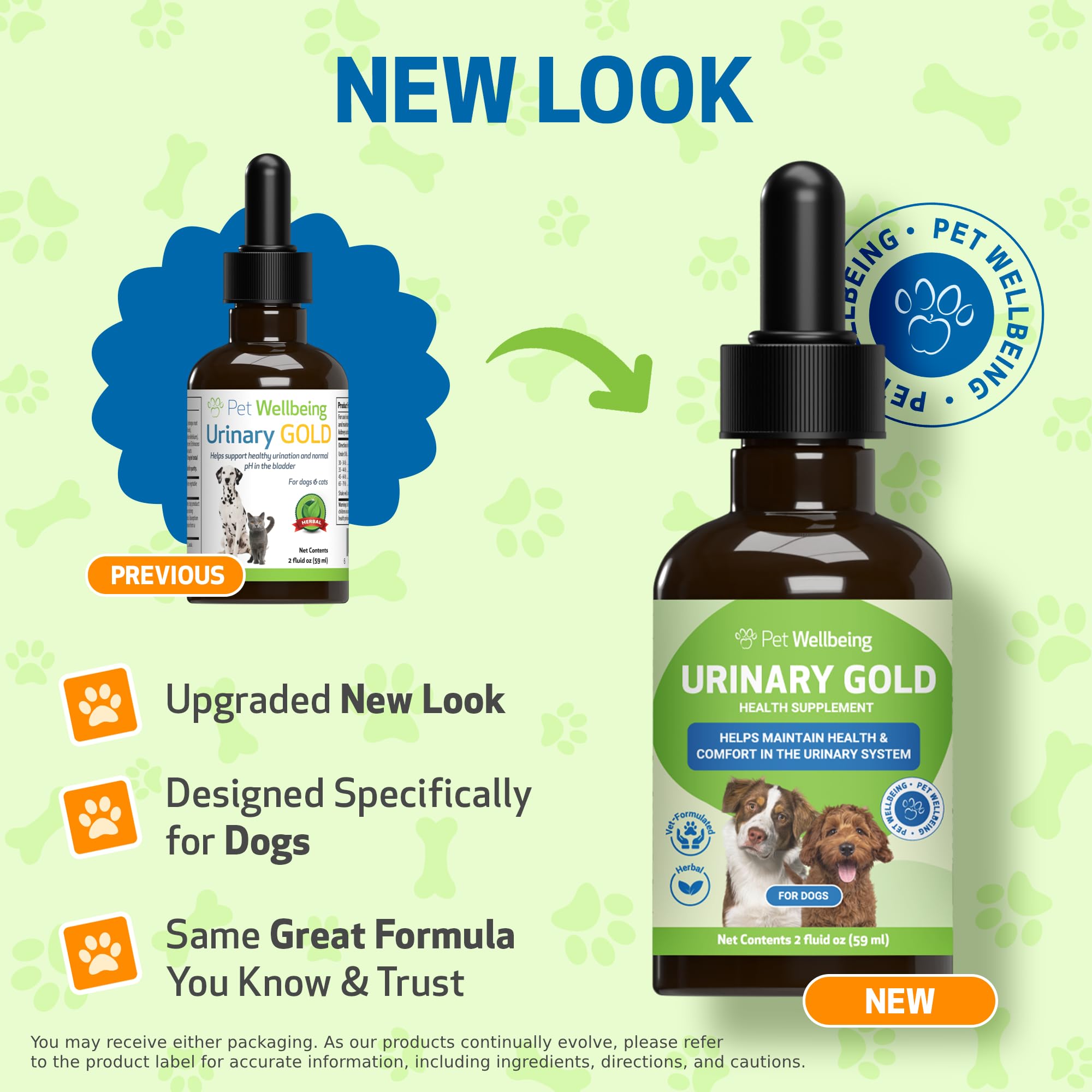 Pet Wellbeing Urinary Gold - Etiquette: informations claires pour une utilisation sûre au quotidien