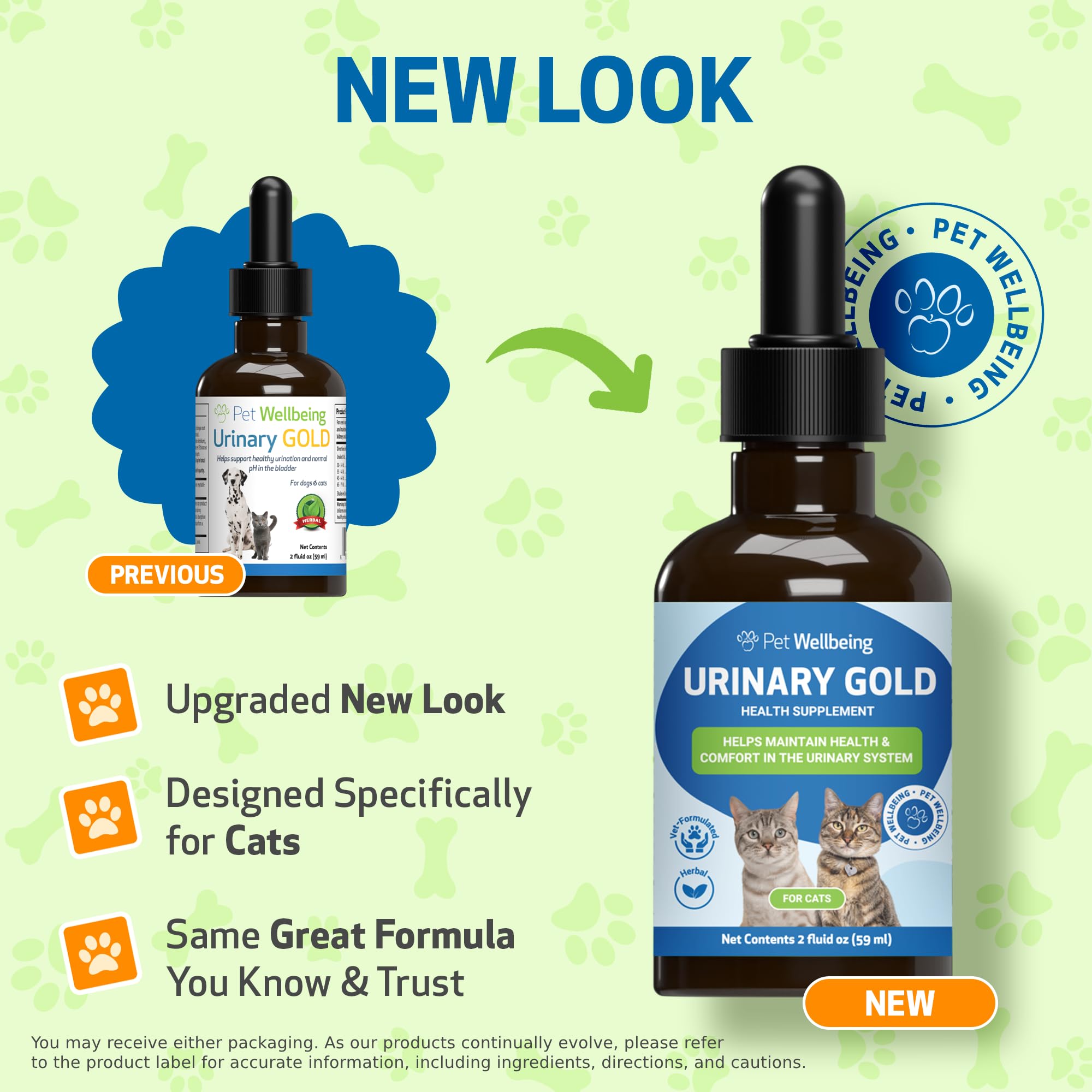 Pipette d'administration Pet Wellbeing Urinary Gold pour dosage précis