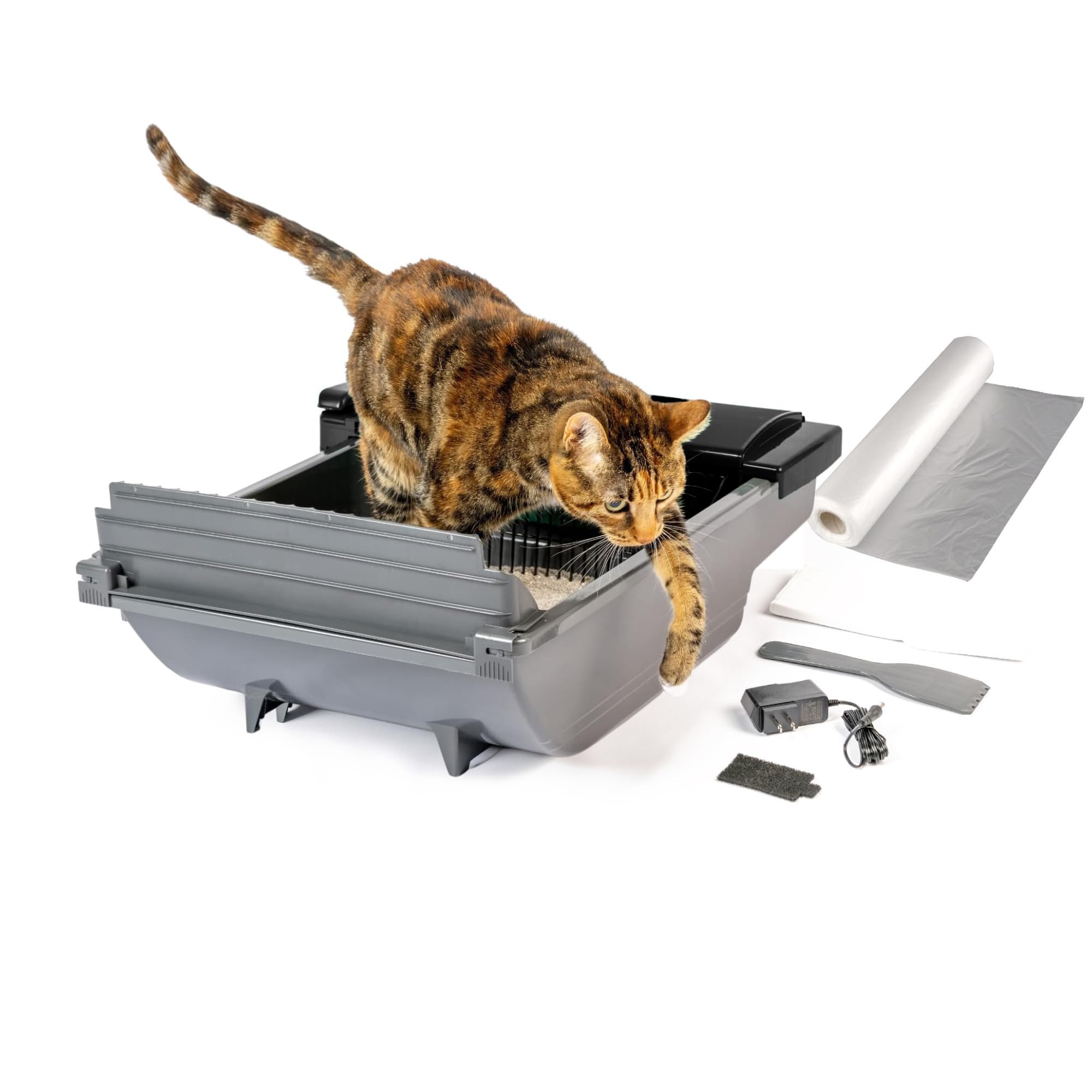 Pet Zone litière auto-nettoyante vue avant, pratique et propre.